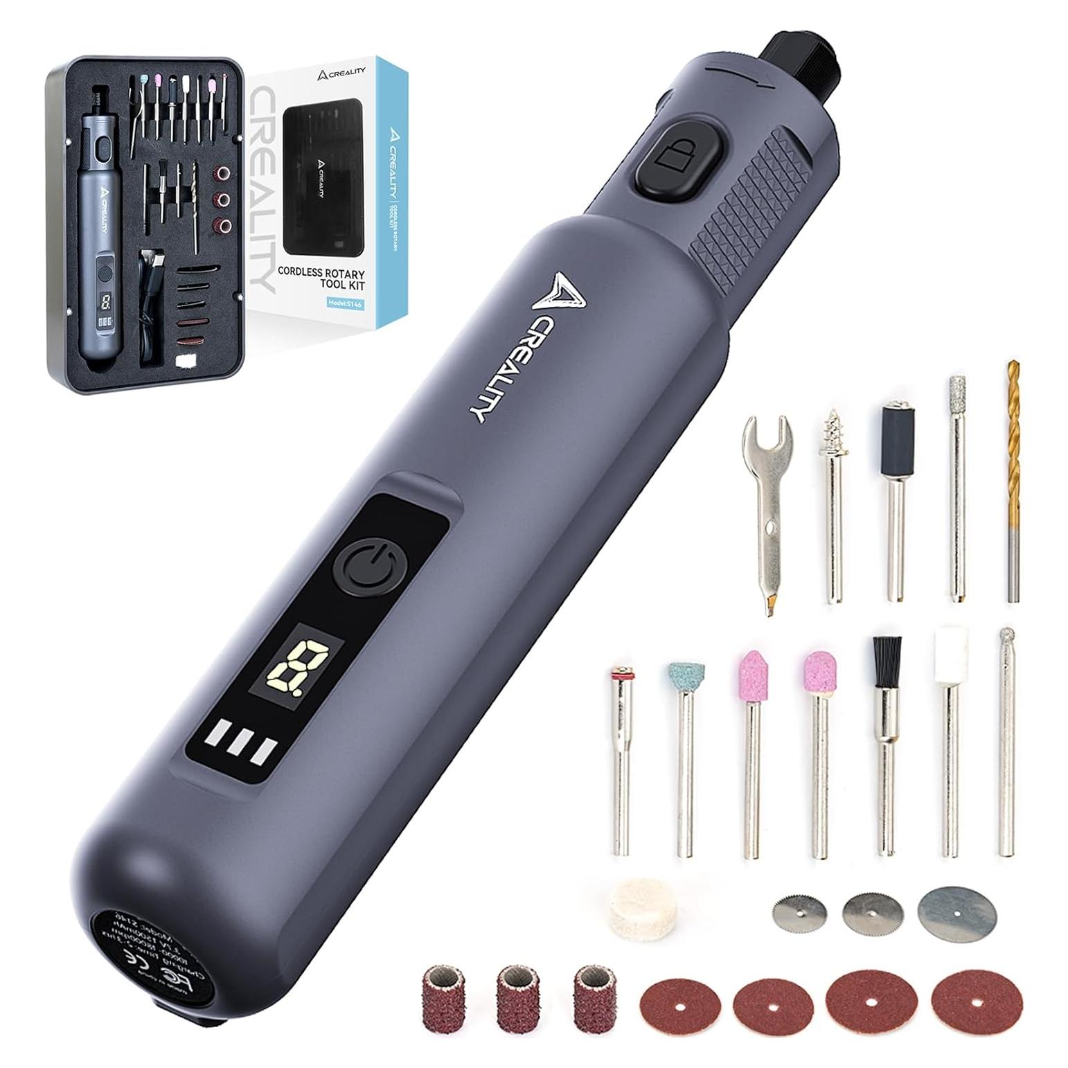 Kit de Herramienta Rotativa Inalámbrica Creality 23 Piezas 6 Velocidades