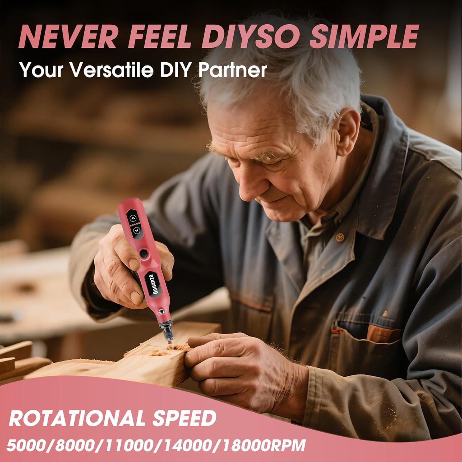 Gonanza Mini Herramienta Rotativa Inalámbrica 5 Velocidades LED