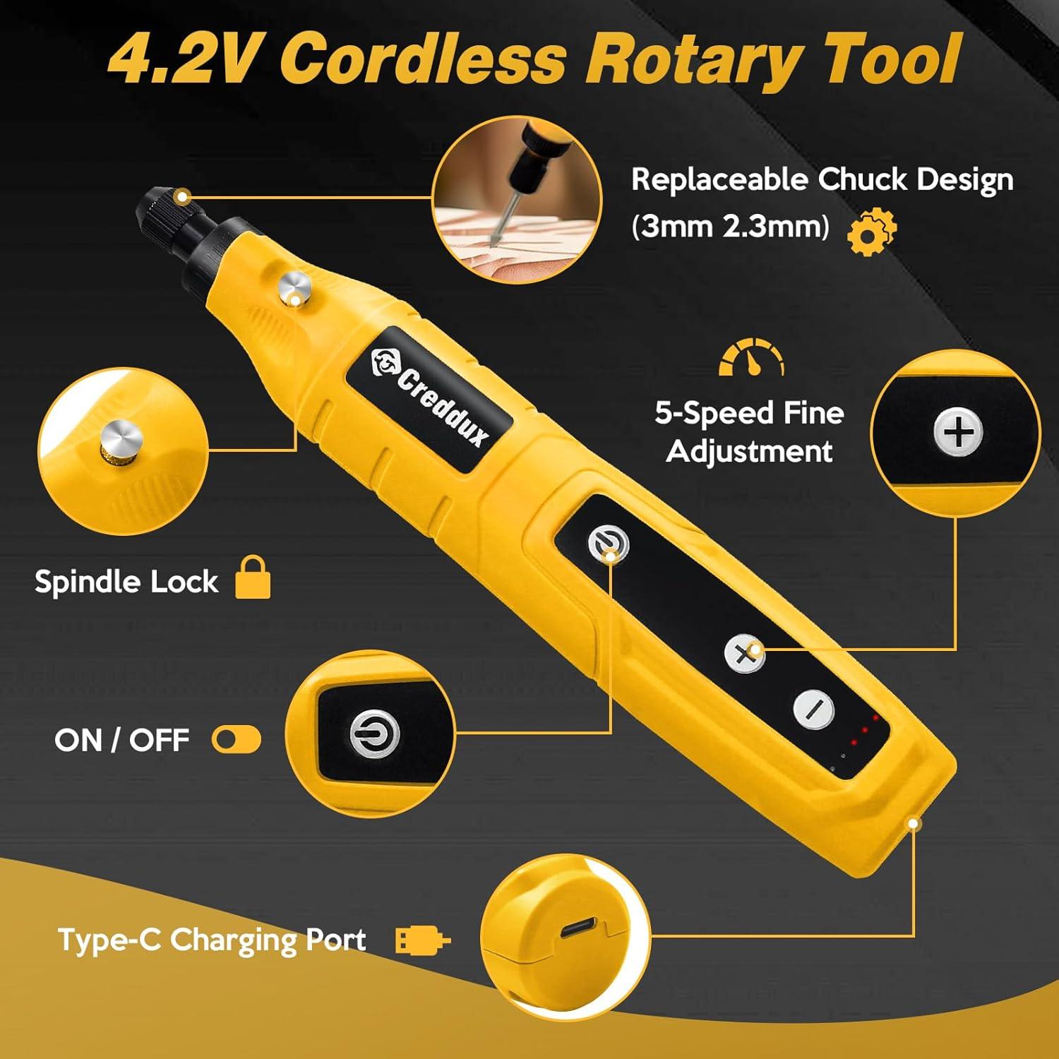 Herramienta Rotativa Inalámbrica Creddux 4.2V 71 Accesorios