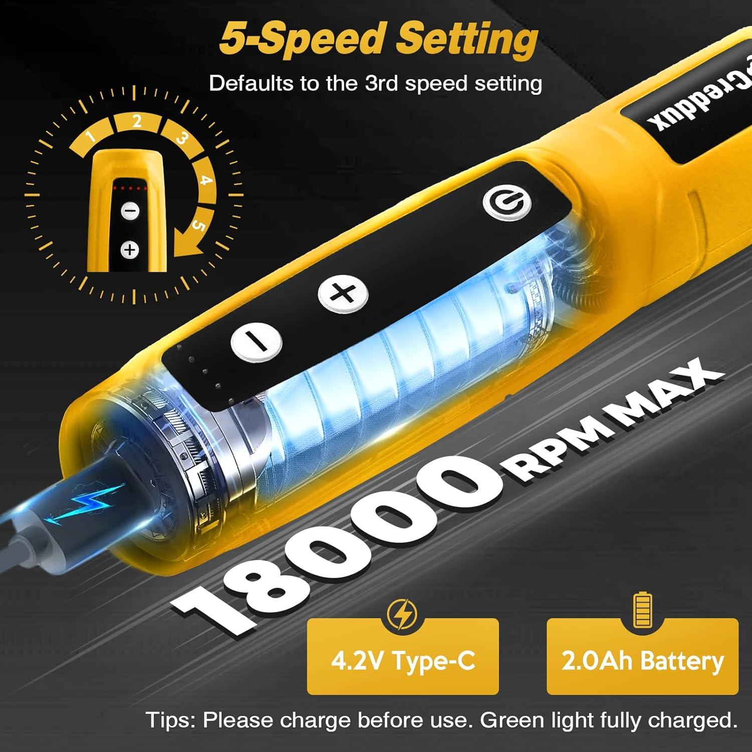 Herramienta Rotativa Inalámbrica Creddux 4.2V 71 Accesorios