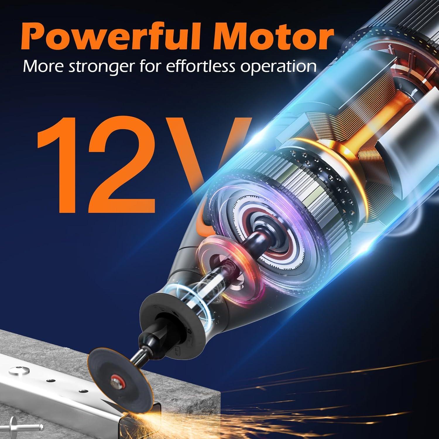 Herramienta Rotativa Inalámbrica HARDELL 12V 80 Accesorios