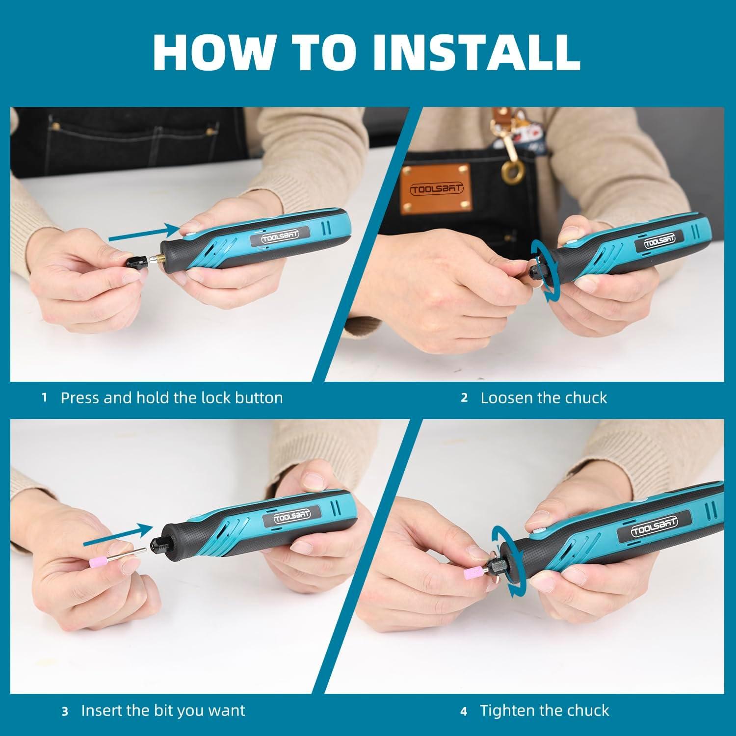 Kit Herramienta Rotativa Inalámbrica TOOLSBAT 4V 84 Accesorios