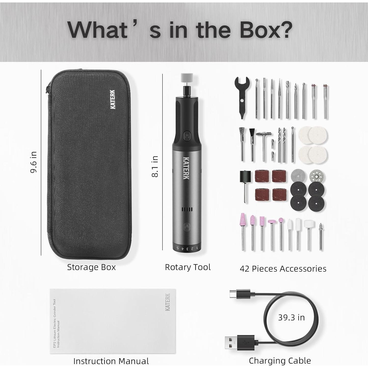 Herramienta Rotativa Inalámbrica Katerk 7.2V 90W 42 Accesorios
