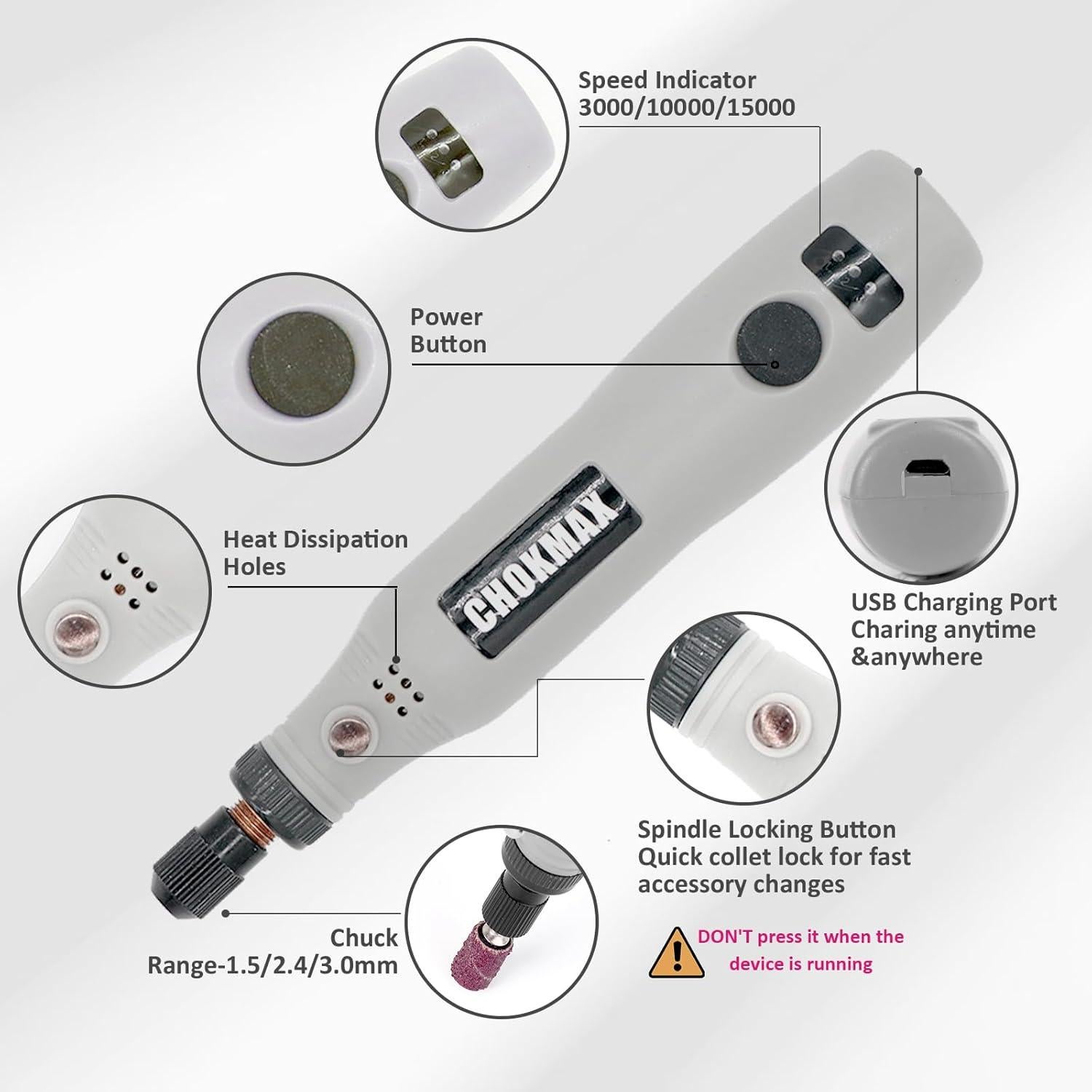Herramienta Rotativa Inalámbrica CHOKMAX 3.7V 42 Accesorios