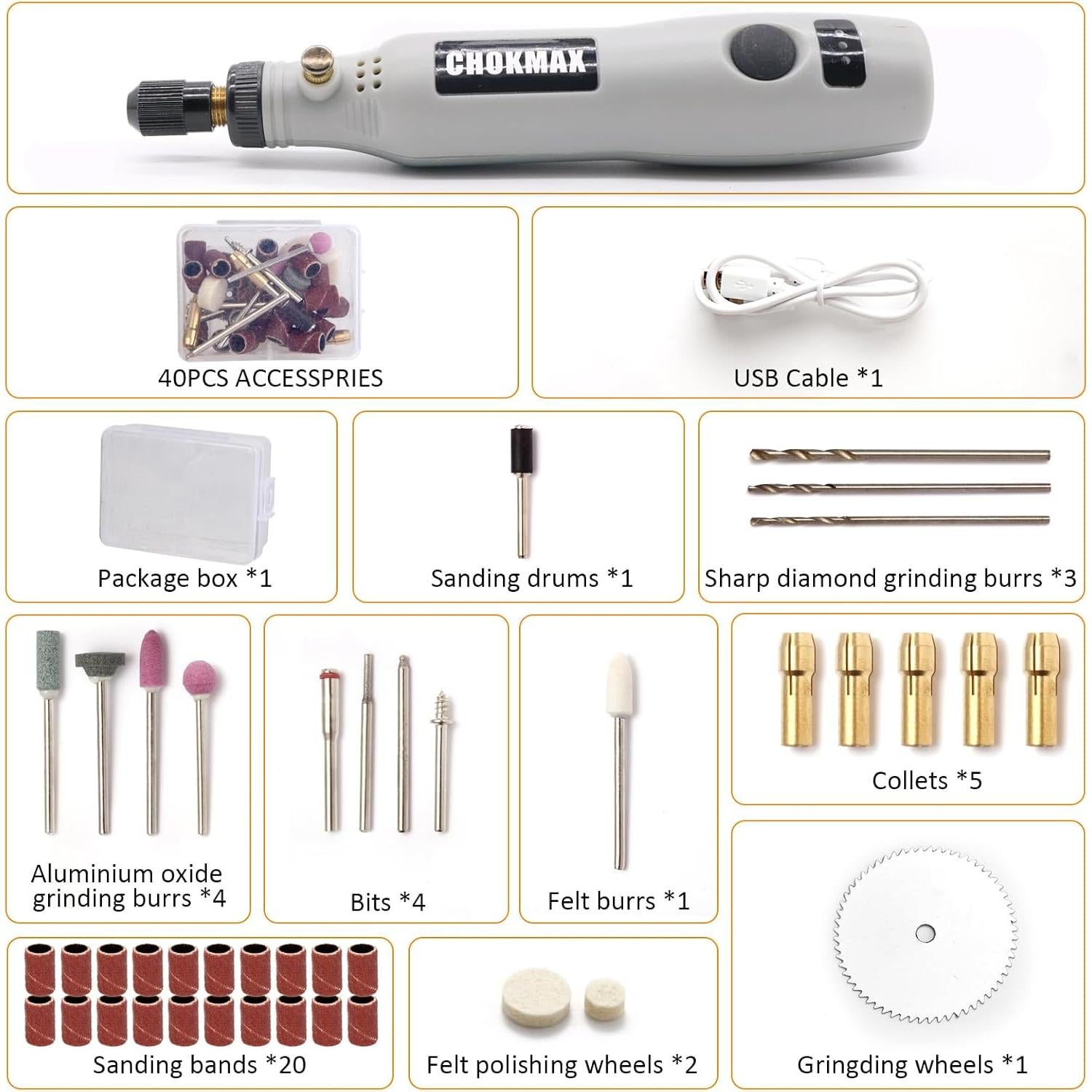 Herramienta Rotativa Inalámbrica CHOKMAX 3.7V 42 Accesorios