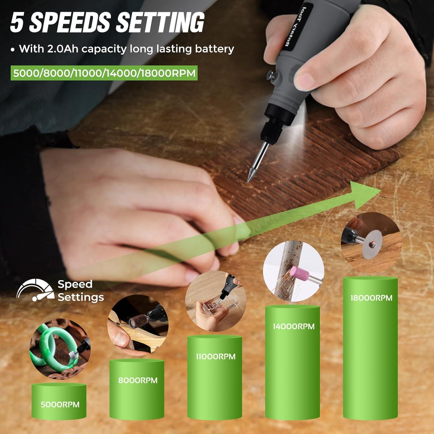 Mini Herramienta Rotativa Inalámbrica LUFF 3.7V 5 Velocidades