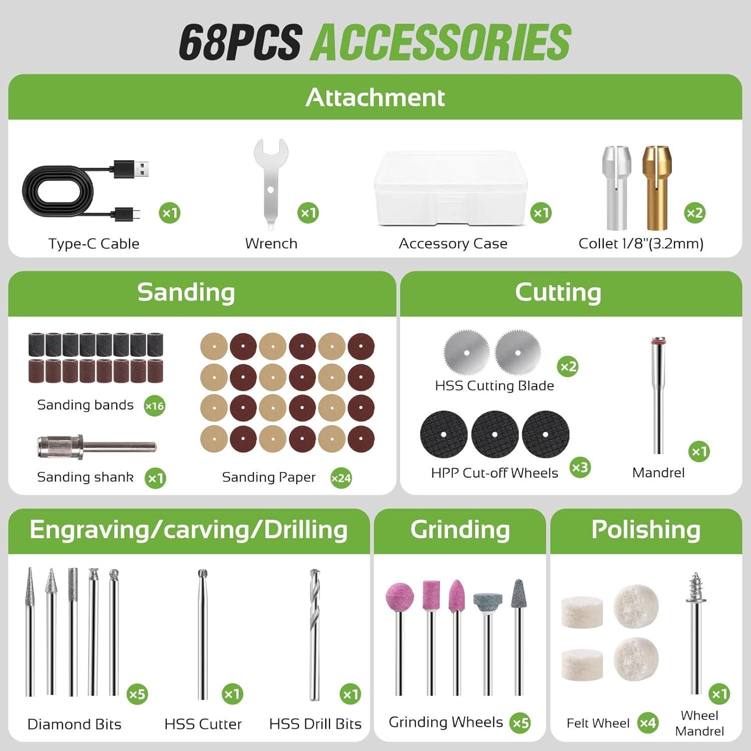 Mini Herramienta Rotativa Inalámbrica LUFF 3.7V 5 Velocidades