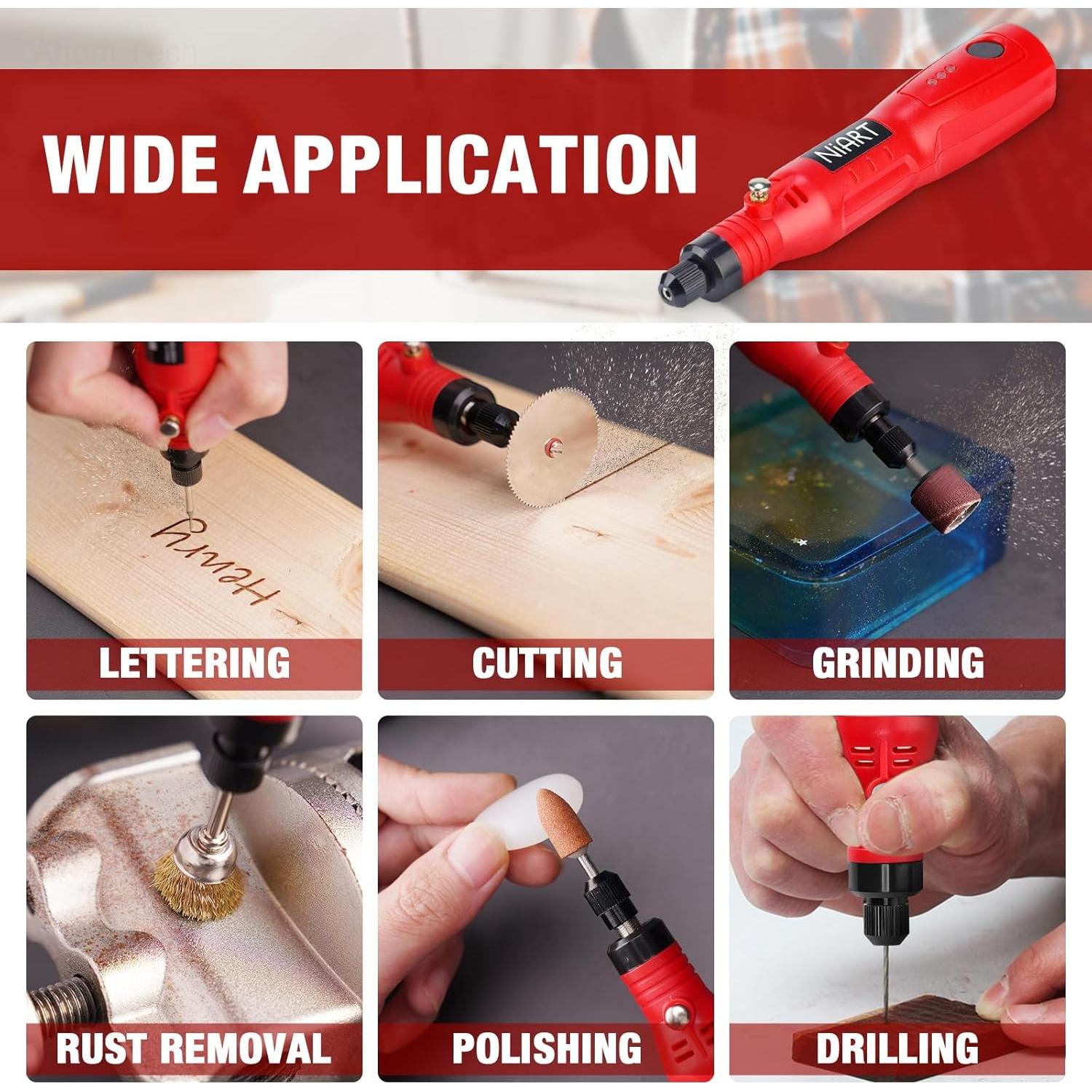 Mini Herramienta Rotativa Inalámbrica NiArt 3.6V 3 Velocidades