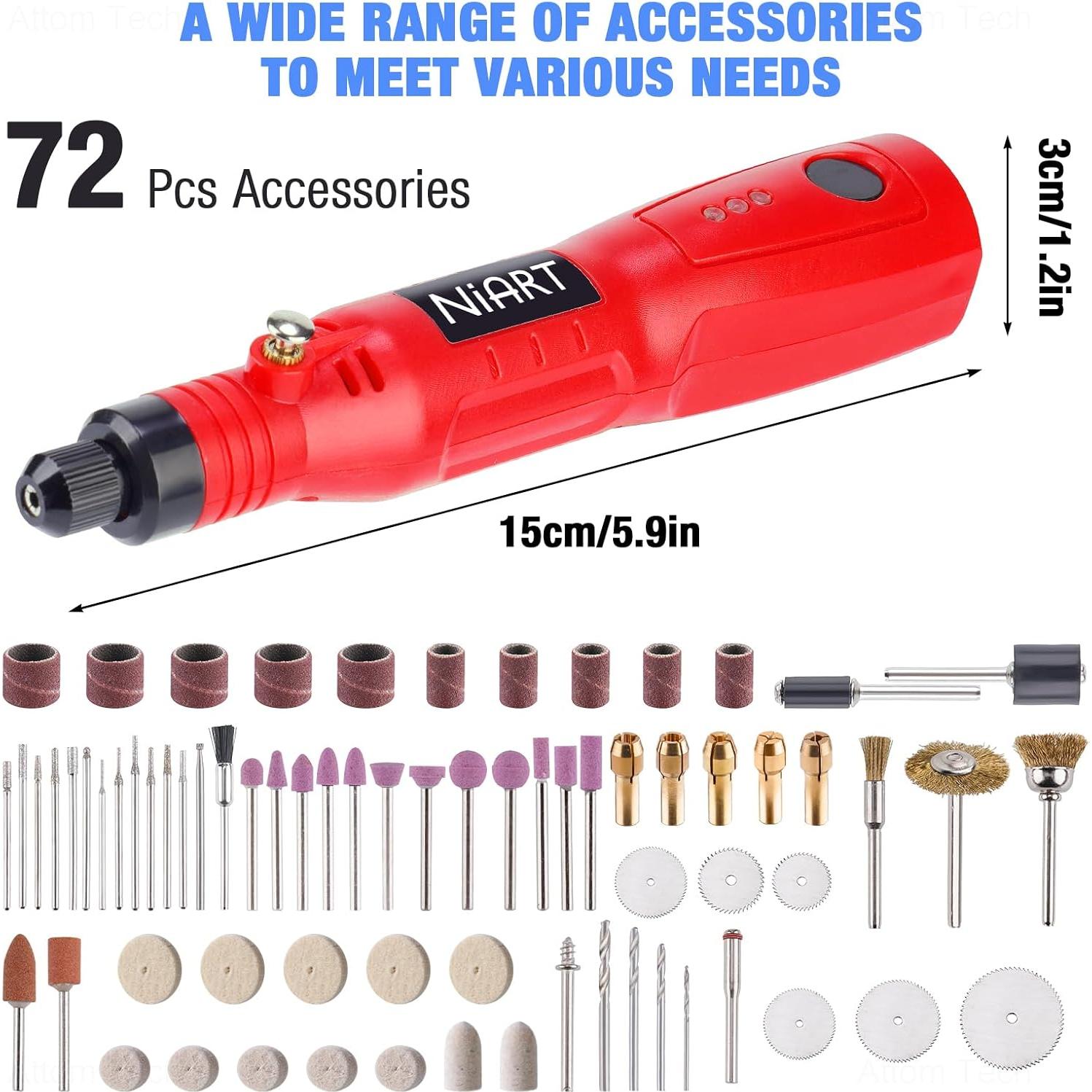 Mini Herramienta Rotativa Inalámbrica NiArt 3.6V 3 Velocidades