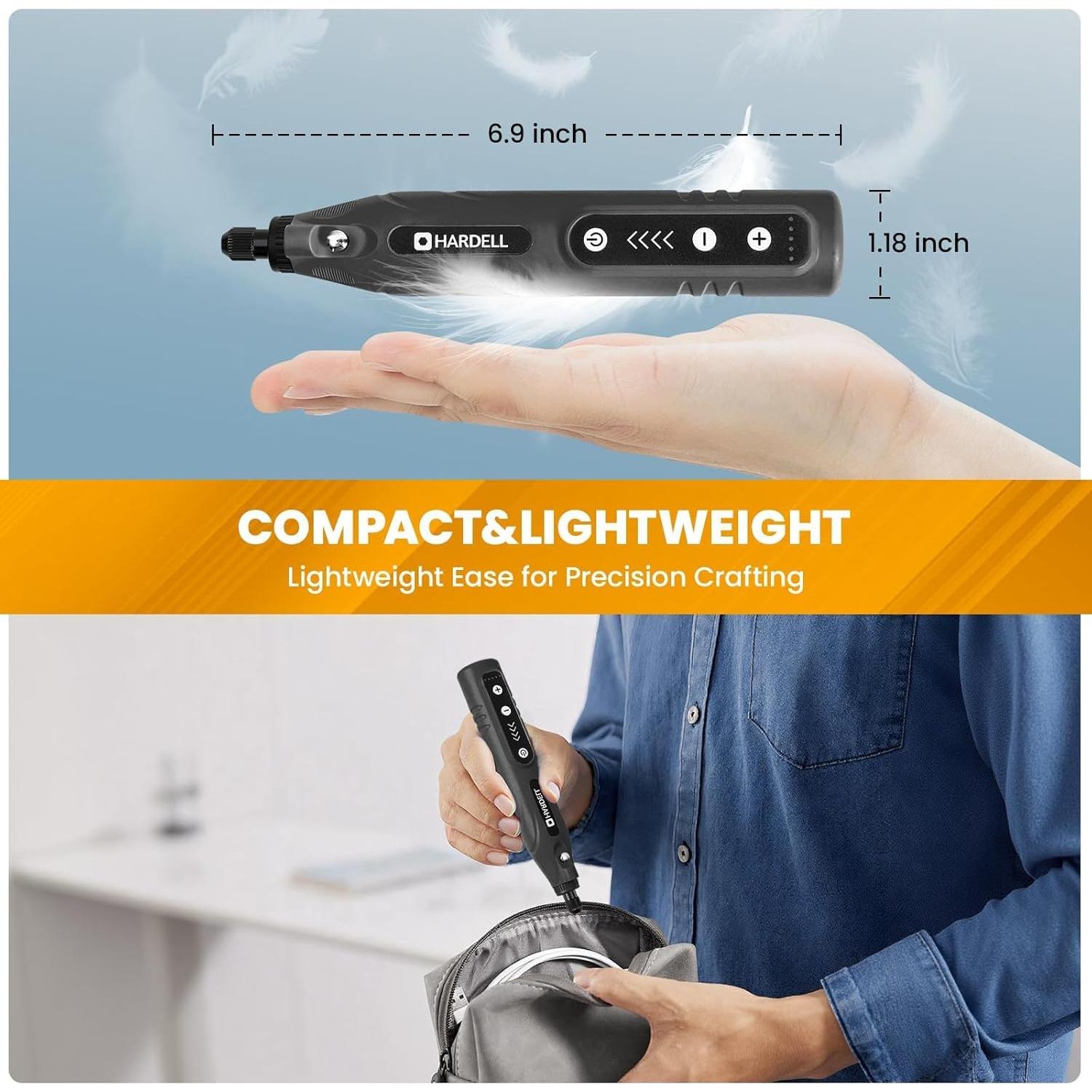 Mini Herramienta Rotativa Inalámbrica HARDELL 4V 5 Velocidades