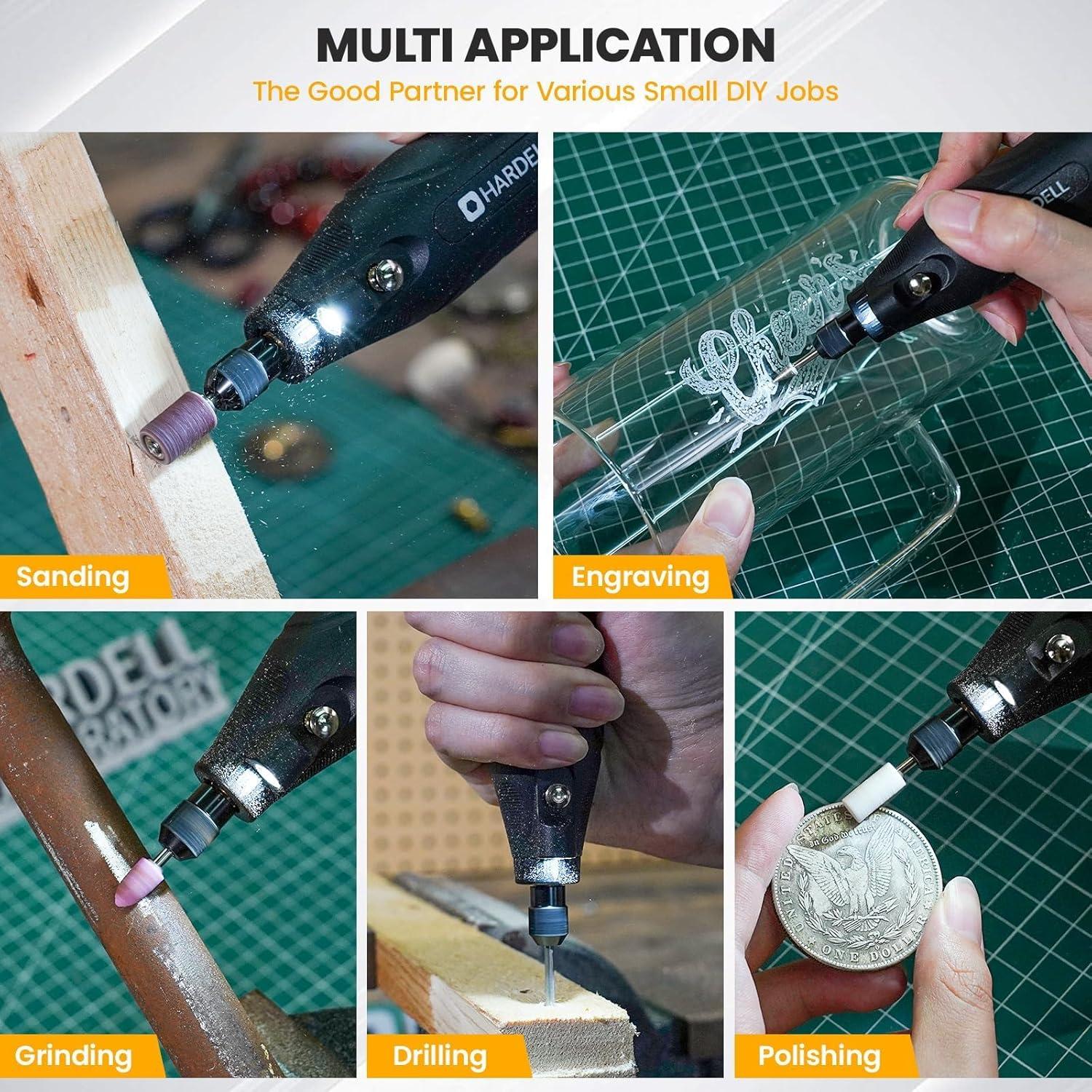 Mini Herramienta Rotativa Inalámbrica HARDELL 4V 5 Velocidades