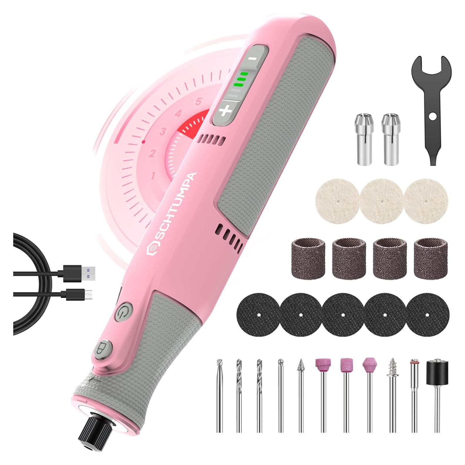 Herramienta Rotativa Inalámbrica SCHTUMPA 8V Rosa con 25 Accesorios