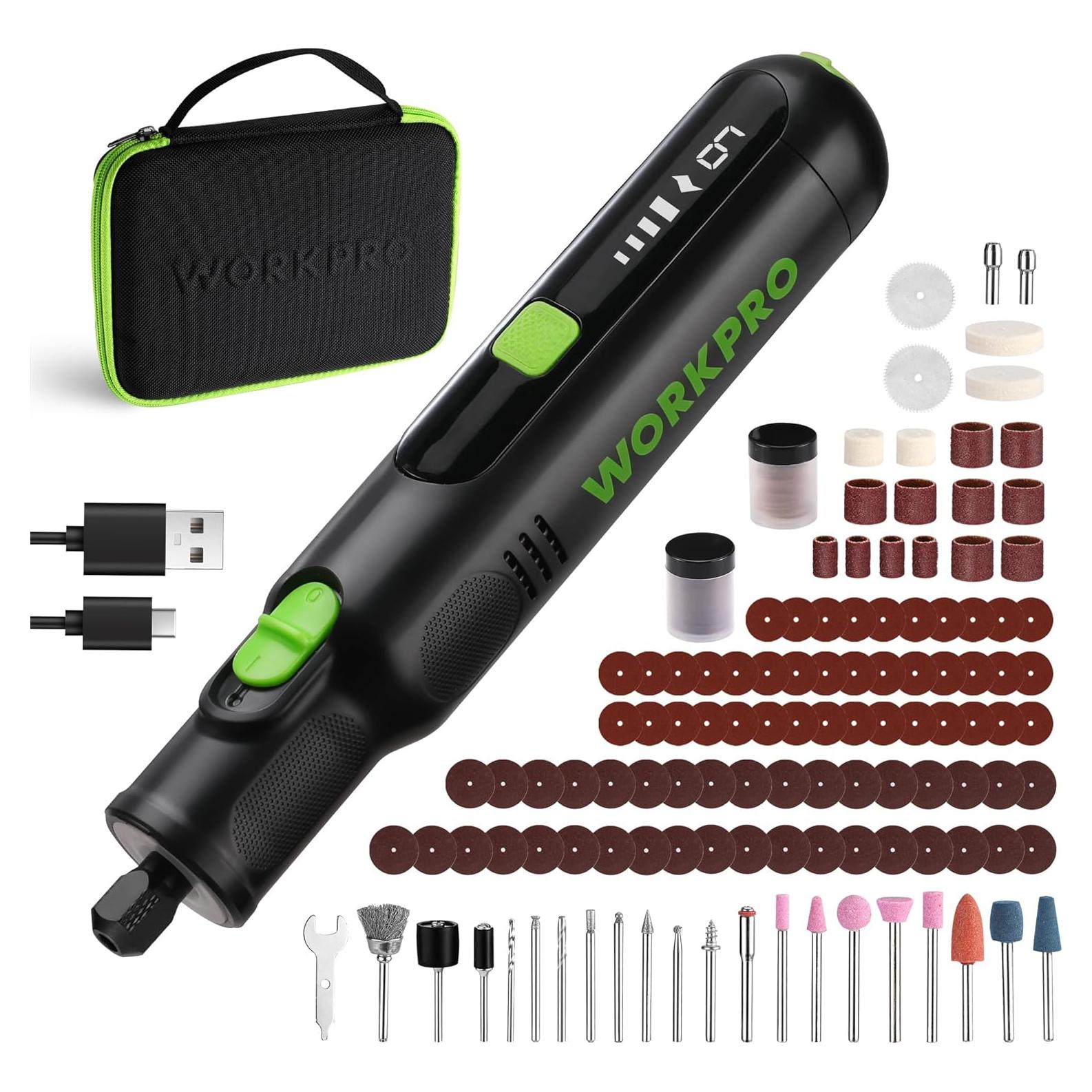 Herramienta Rotativa Inalámbrica WORKPRO 8V con 117 Accesorios