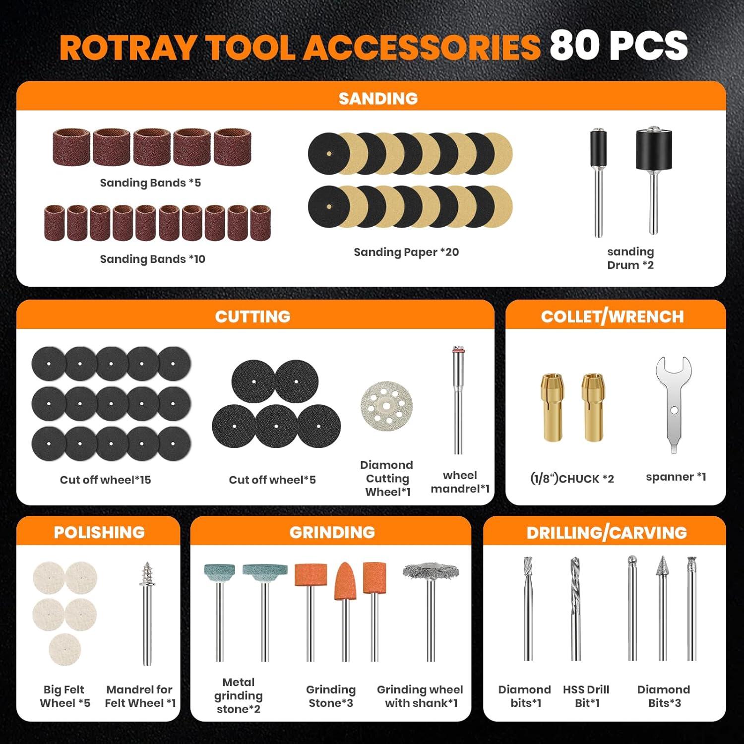 Herramienta Rotativa Inalámbrica HARDELL 4V 80 Accesorios