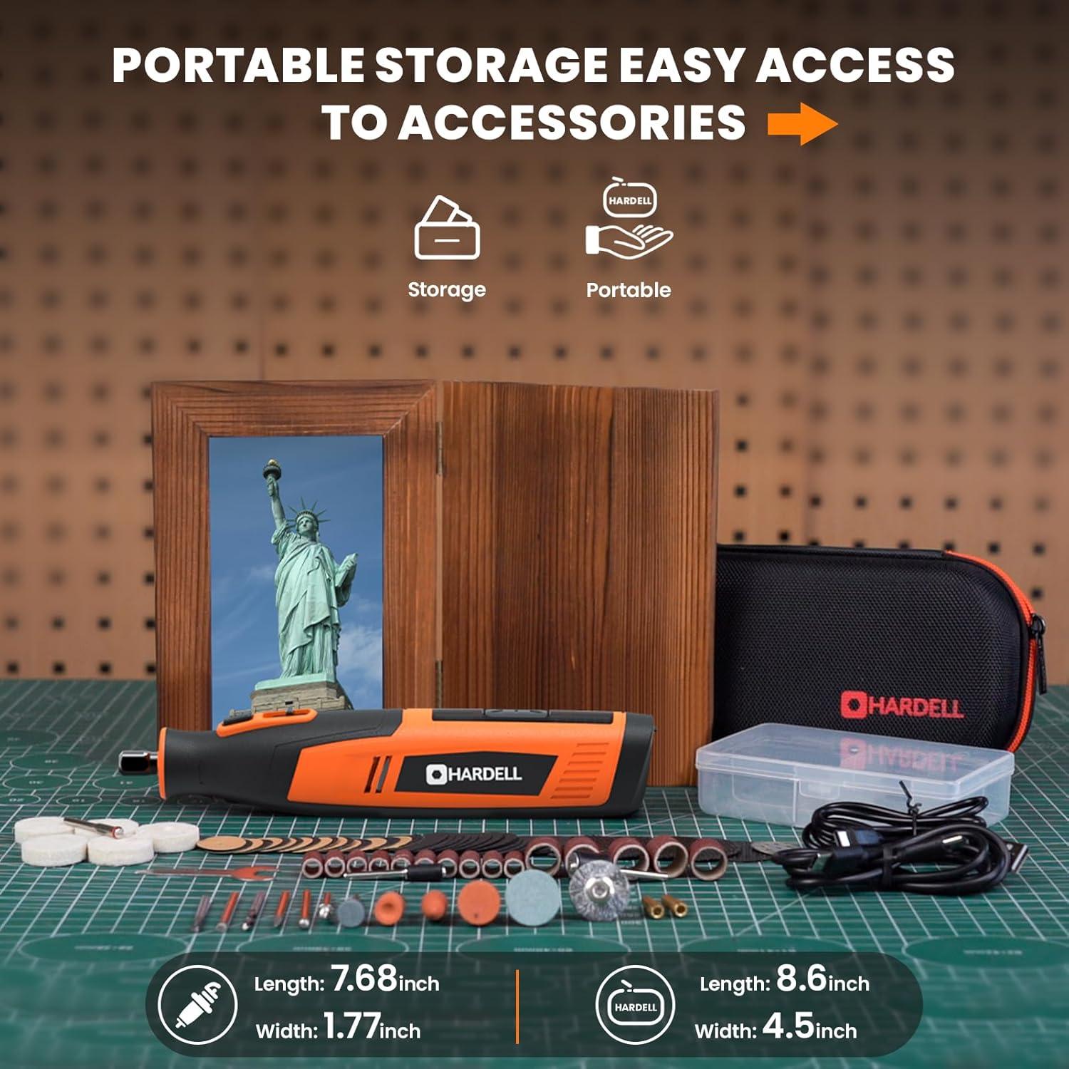 Herramienta Rotativa Inalámbrica HARDELL 4V 80 Accesorios