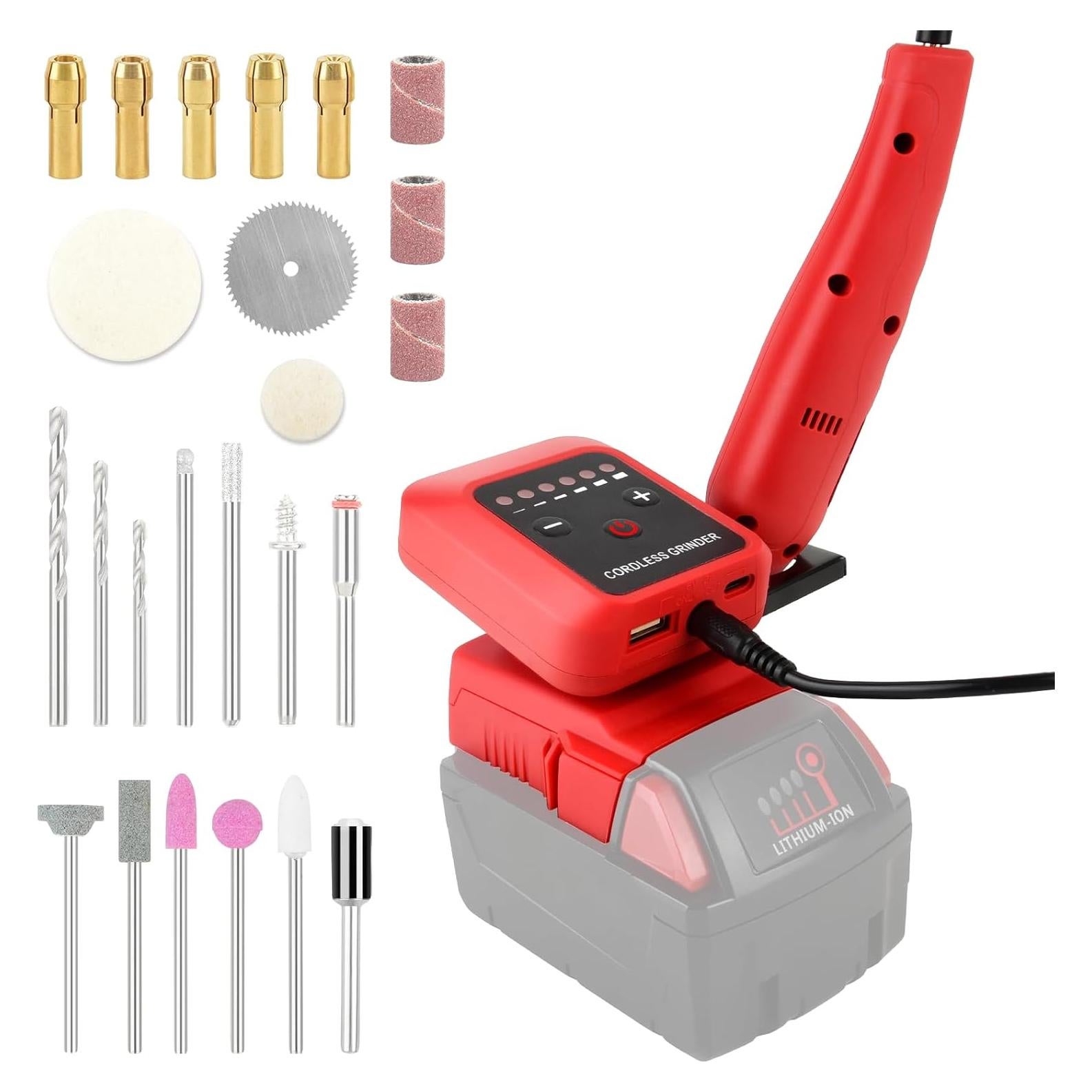 Kit de Herramienta Rotativa Inalámbrica AUTOJARE 6 Velocidades 24 Accesorios