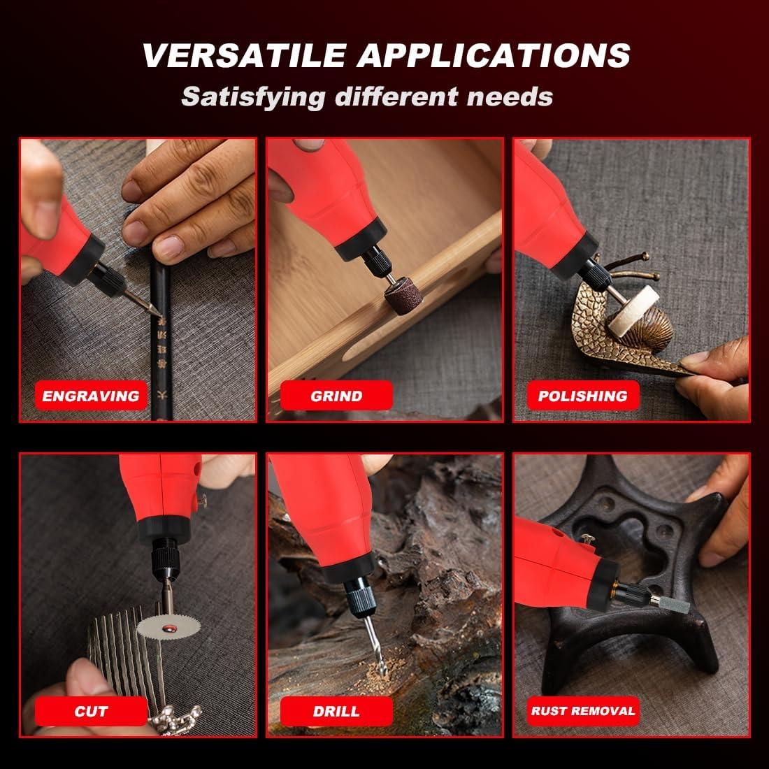 Kit de Herramienta Rotativa Inalámbrica AUTOJARE 6 Velocidades 24 Accesorios