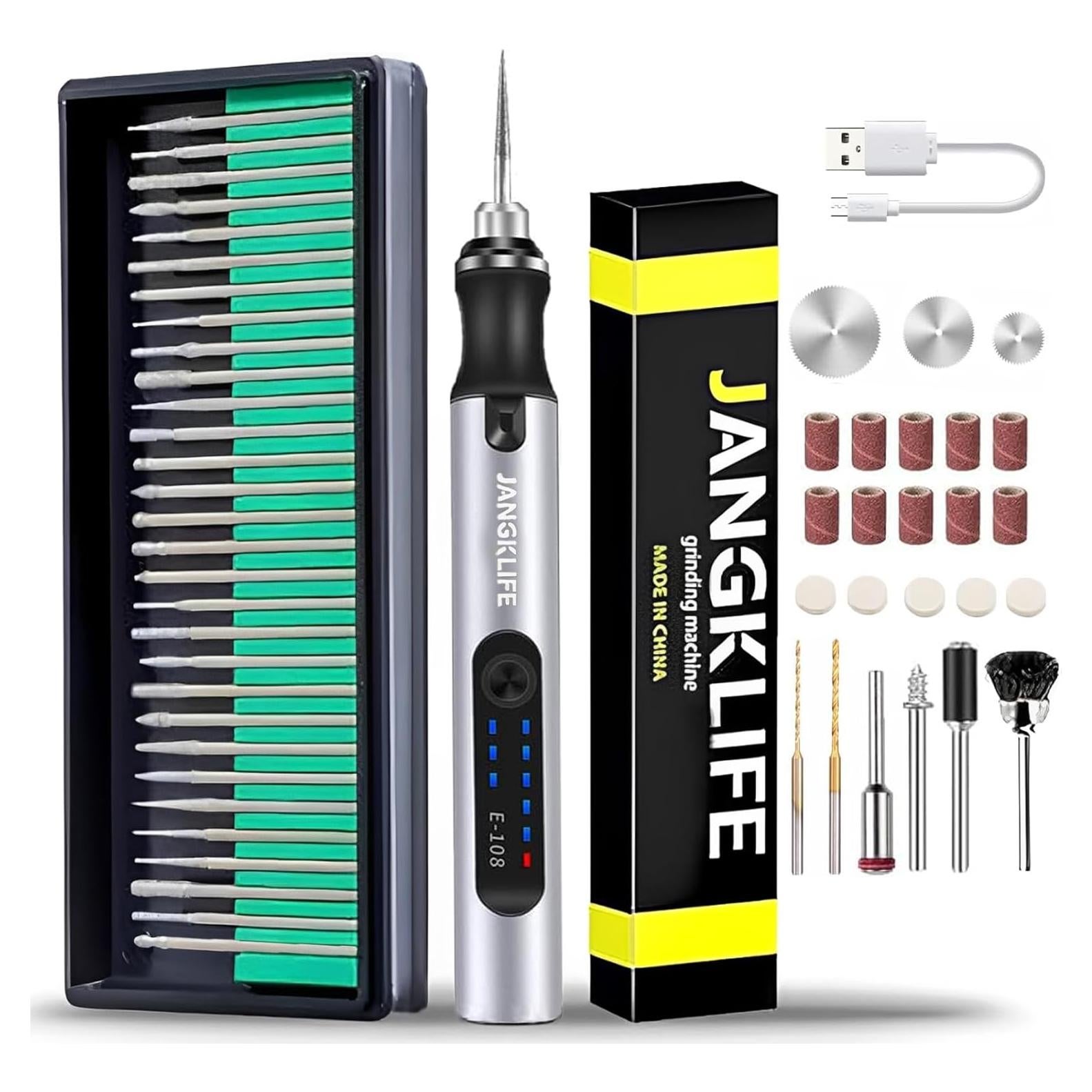 Bolígrafo de Grabado Eléctrico JANGKLIFE Mini Inalámbrico 3 Velocidades