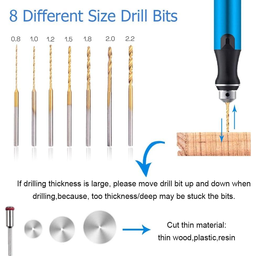 Mini Taladro Eléctrico Inalámbrico VQVYBXN 3 Velocidades 18000 RPM