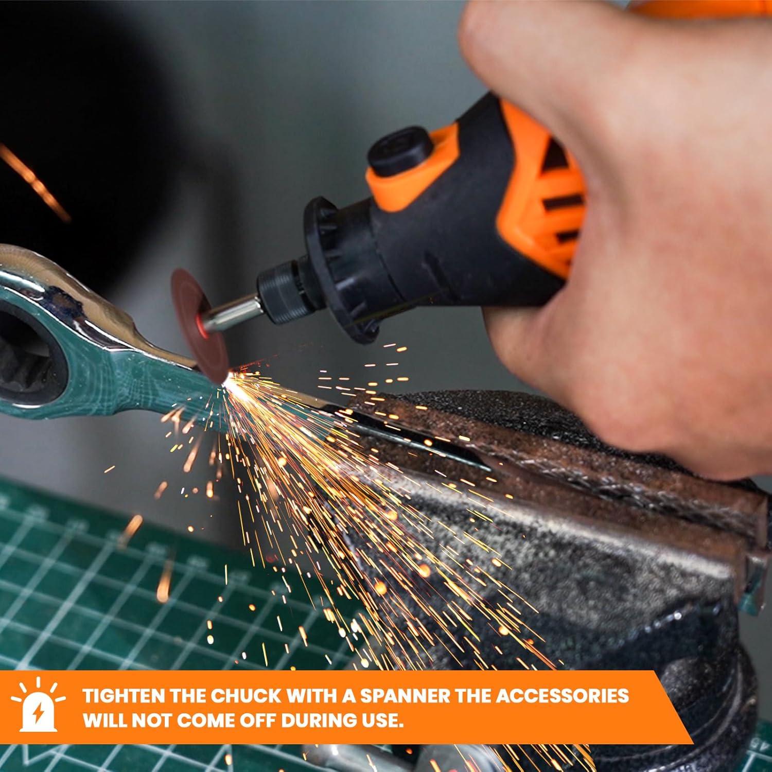 Herramienta Rotativa HARDELL 180W con 61 Accesorios y 6 Velocidades