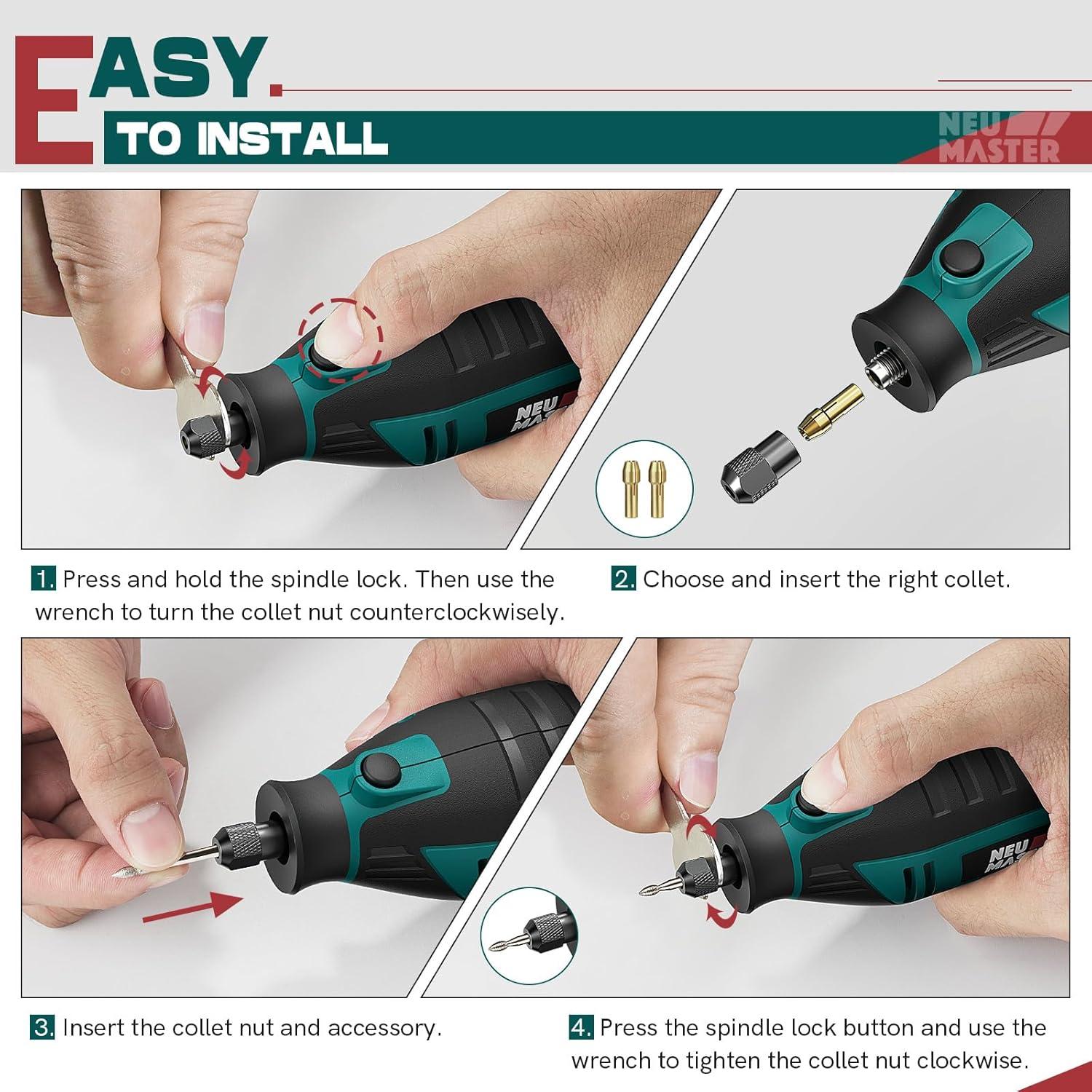 Kit de Herramienta Rotativa NEU MASTER 180W 160 Accesorios