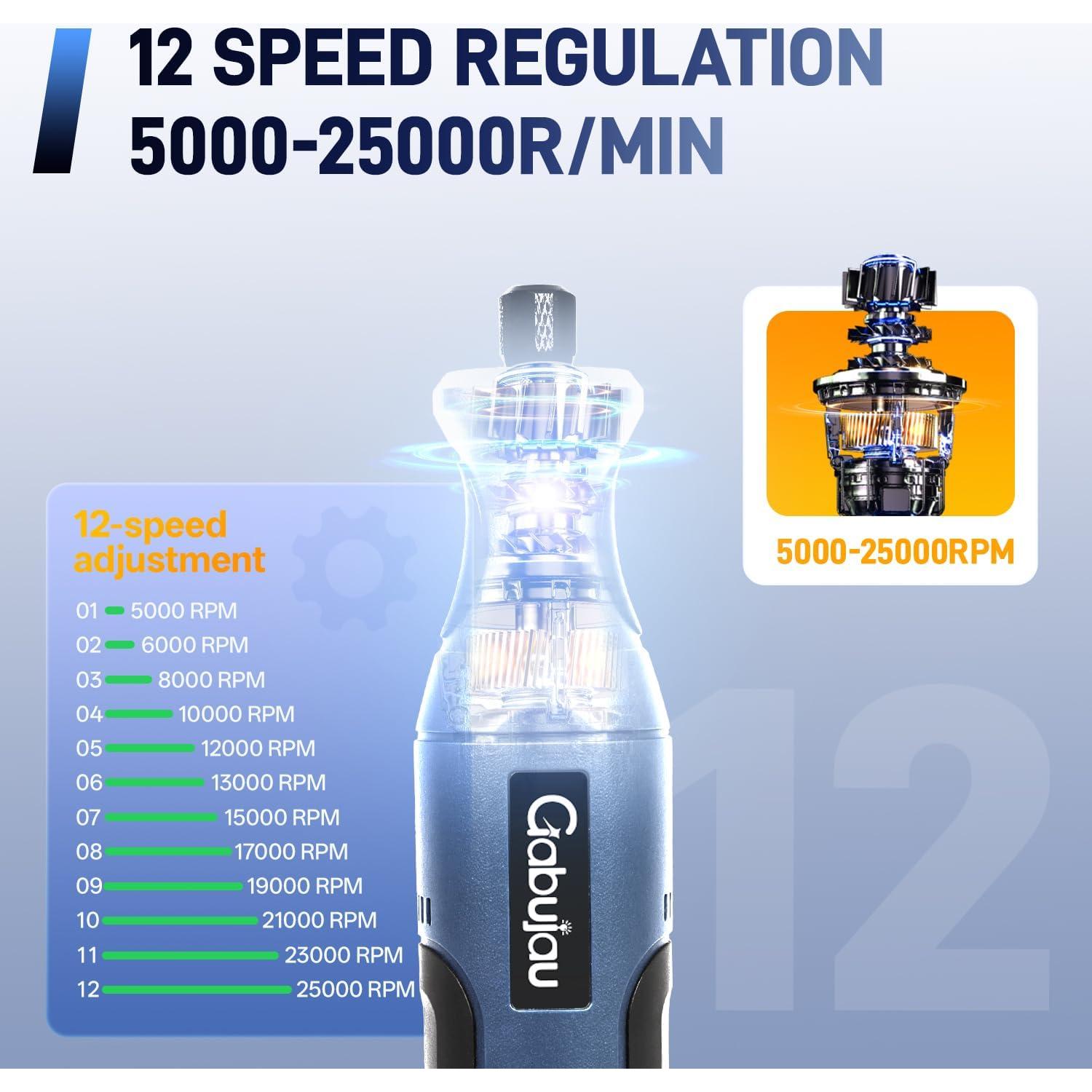 Kit de Herramienta Rotativa Inalámbrica Gabujau 7.4V 51 Accesorios