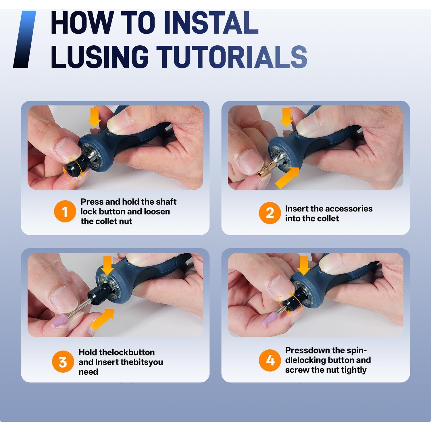 Kit de Herramienta Rotativa Inalámbrica Gabujau 7.4V 51 Accesorios