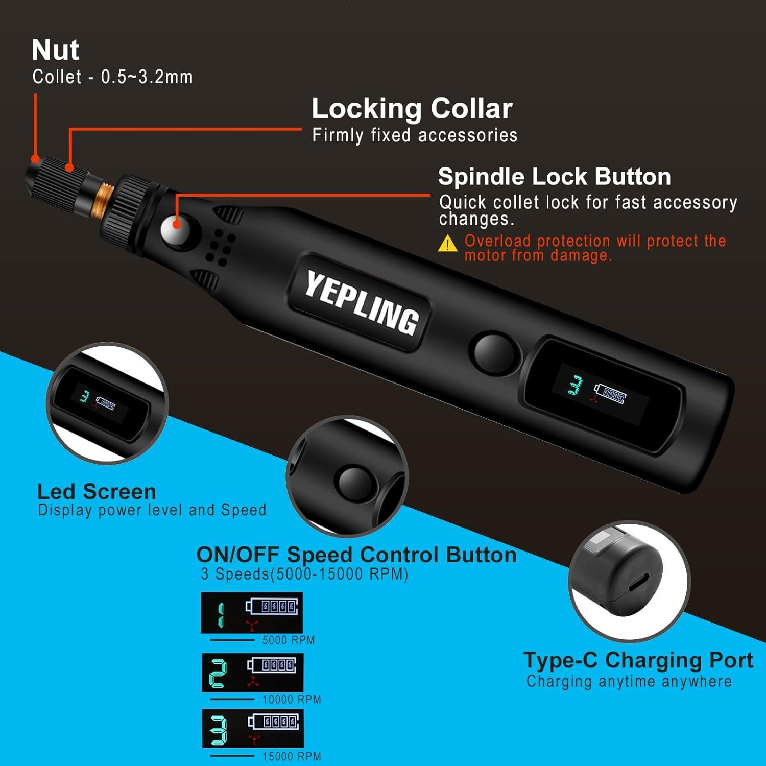 Herramienta Rotativa Inalámbrica YEPLING HJ102 3.7V 72 Accesorios