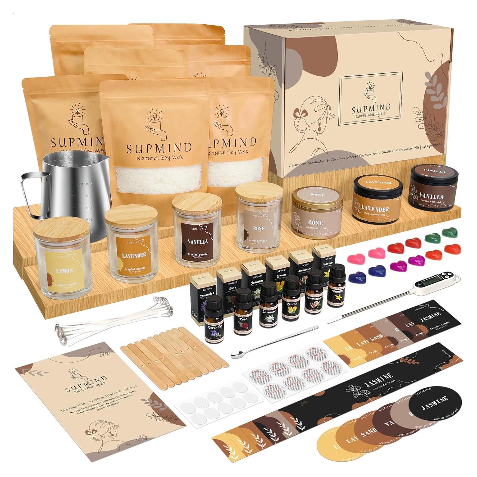 Kit de Fabricación de Velas SUPMIND 200g con Aromas y Colorantes