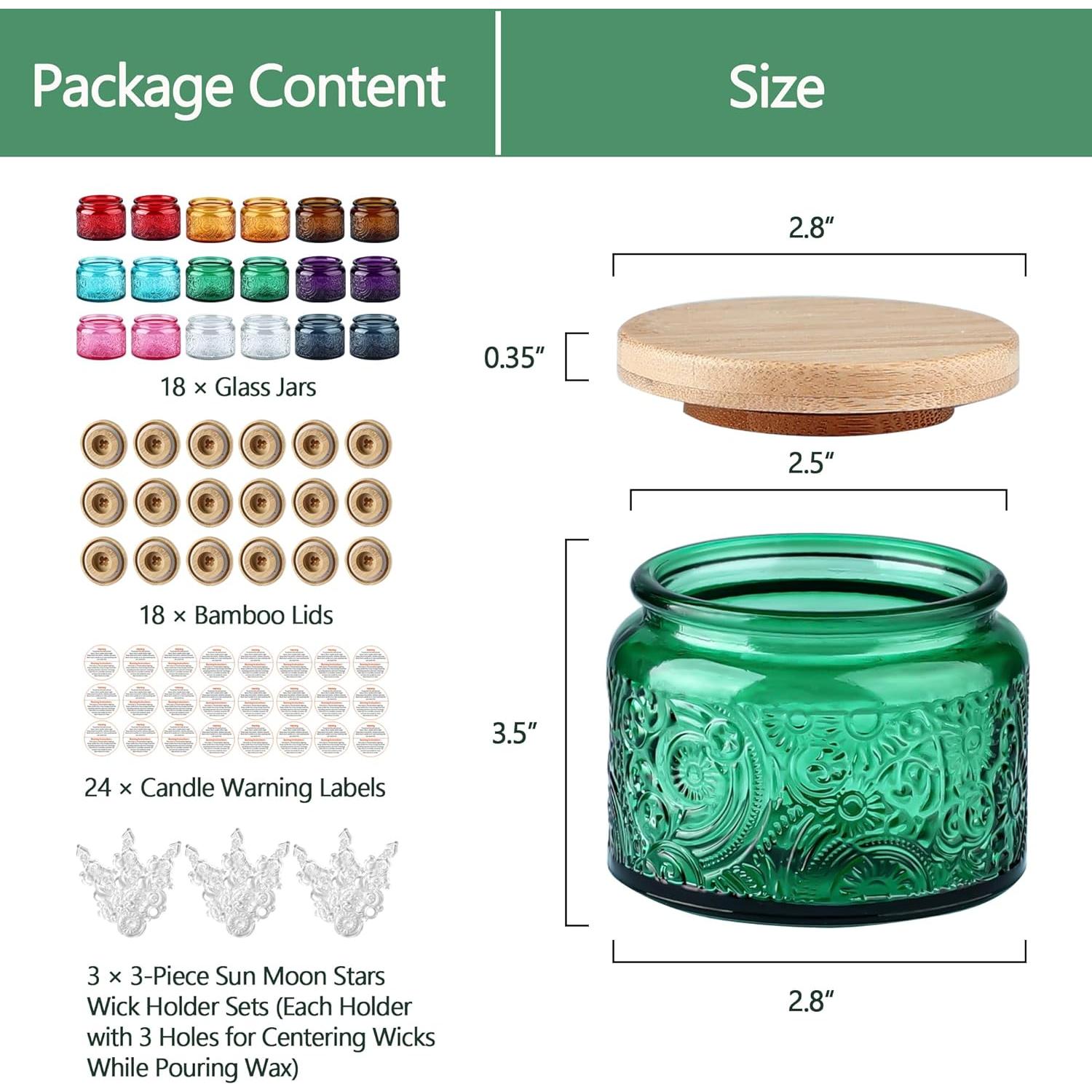 Tarros de Vela de Vidrio Art Secret 18-Pack 120ml Multicolor