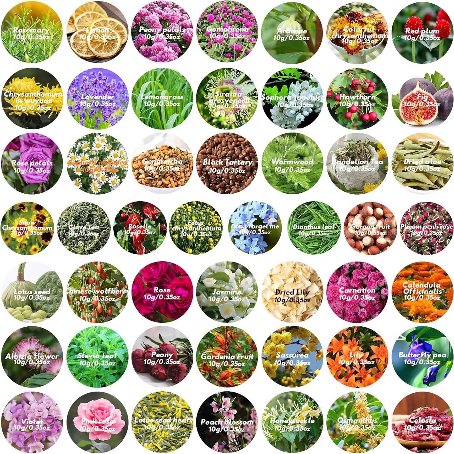 50 Bolsas de Flores Secas Naturales DreamdaMoonnly - Kit DIY