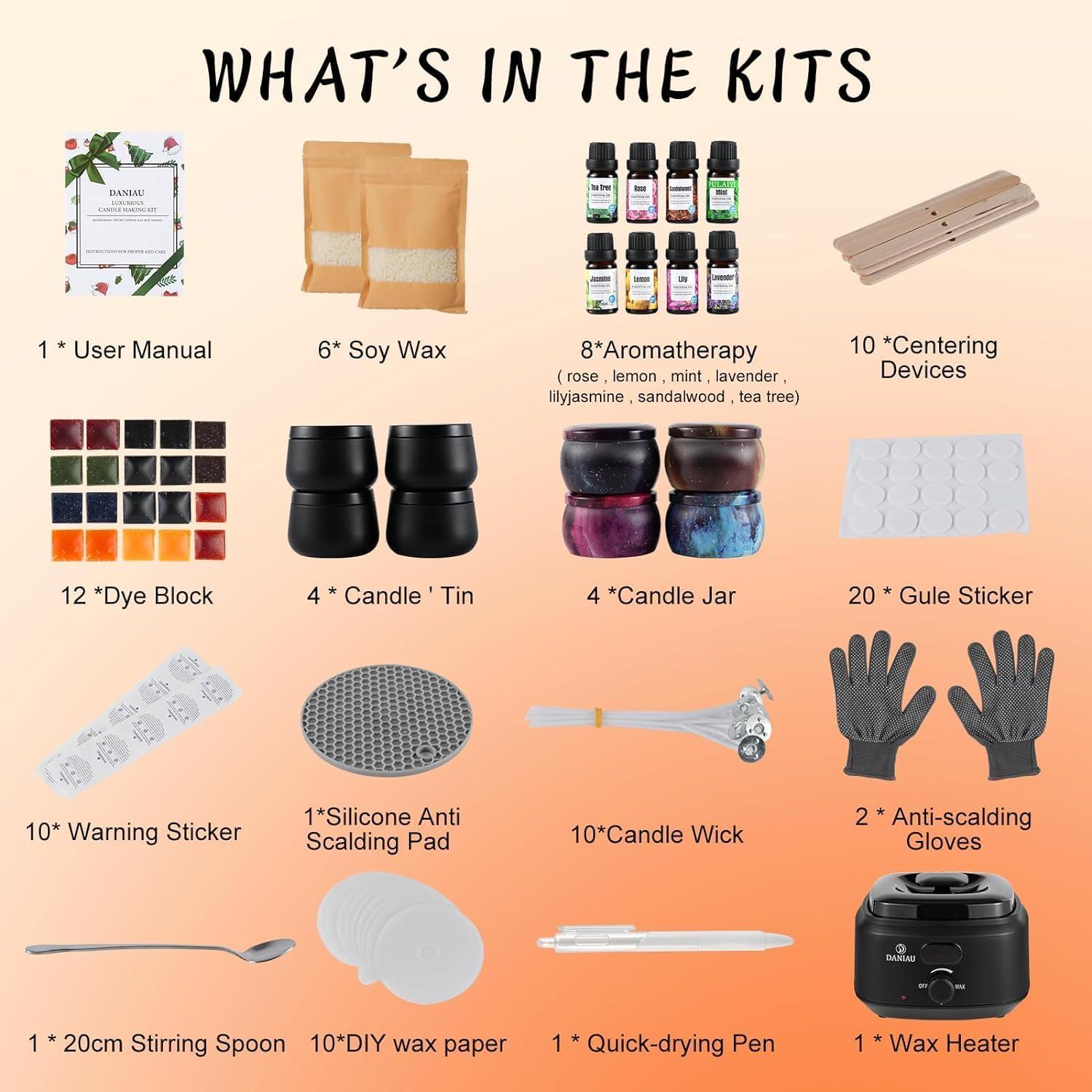 Kit de Fabricación de Velas DANIAU para Adultos - Olla LED 500ml