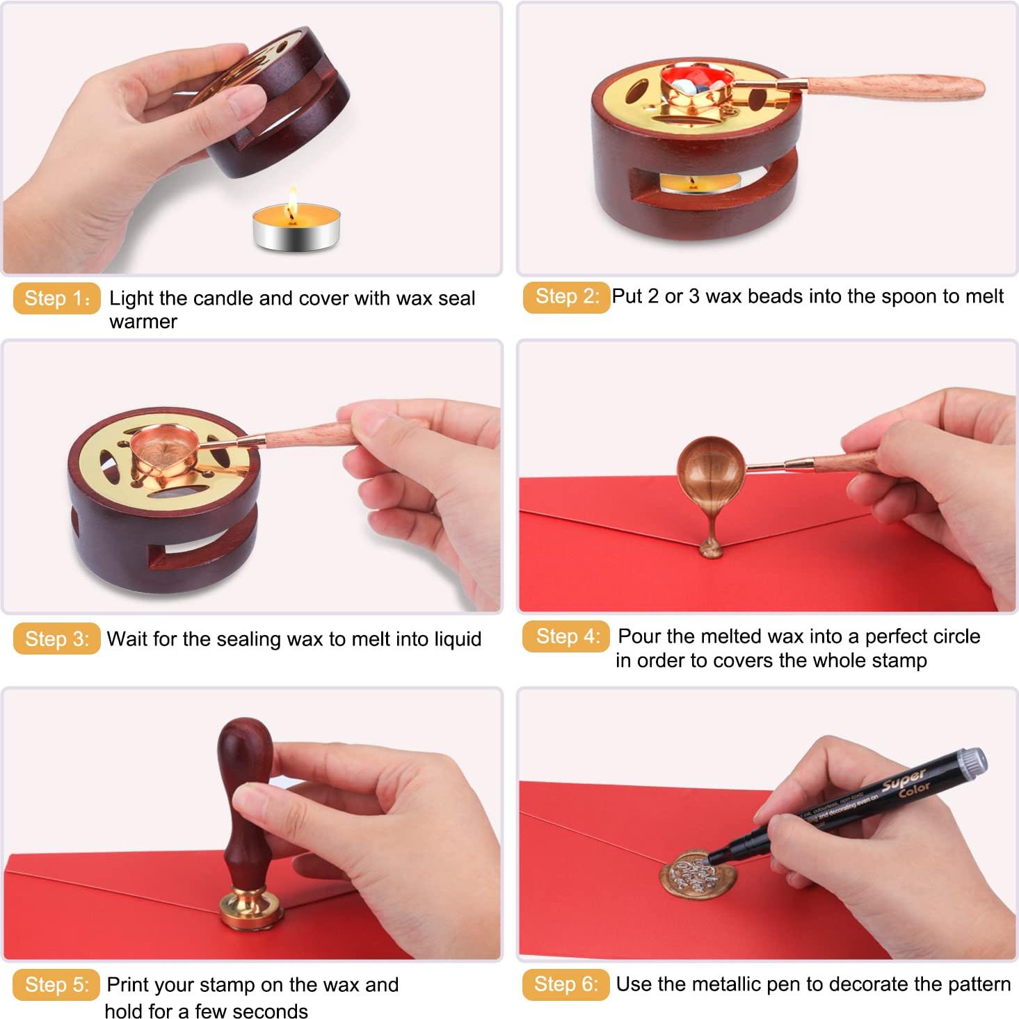 Kit de Sello de Cera Aottom 24 Colores 650 Piezas con Regalo