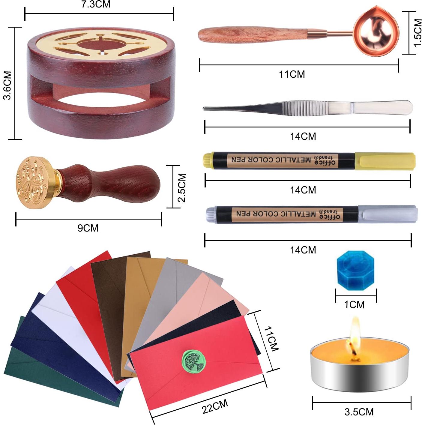 Kit de Sello de Cera Aottom 24 Colores 650 Piezas con Regalo