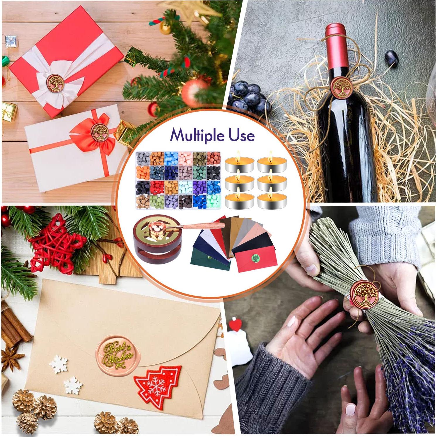 Kit de Sello de Cera Aottom 24 Colores 650 Piezas con Regalo