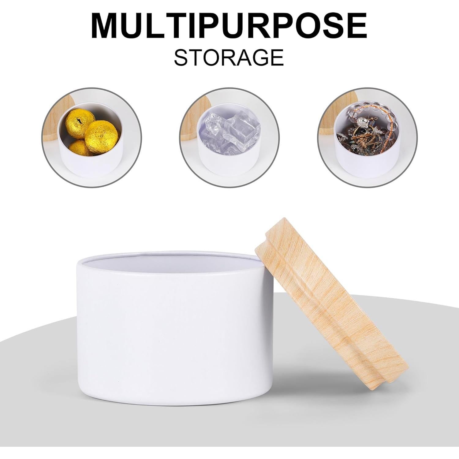 24 Latas de Vela Blancas Mate BOTINXIS 4oz con Tapas de Madera