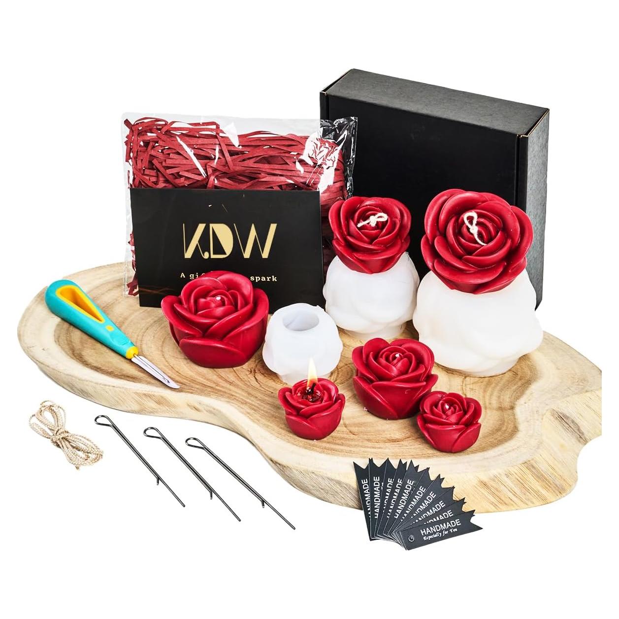 Kit de Fabricación de Velas Rosa 3D KDW - 16 Piezas DIY