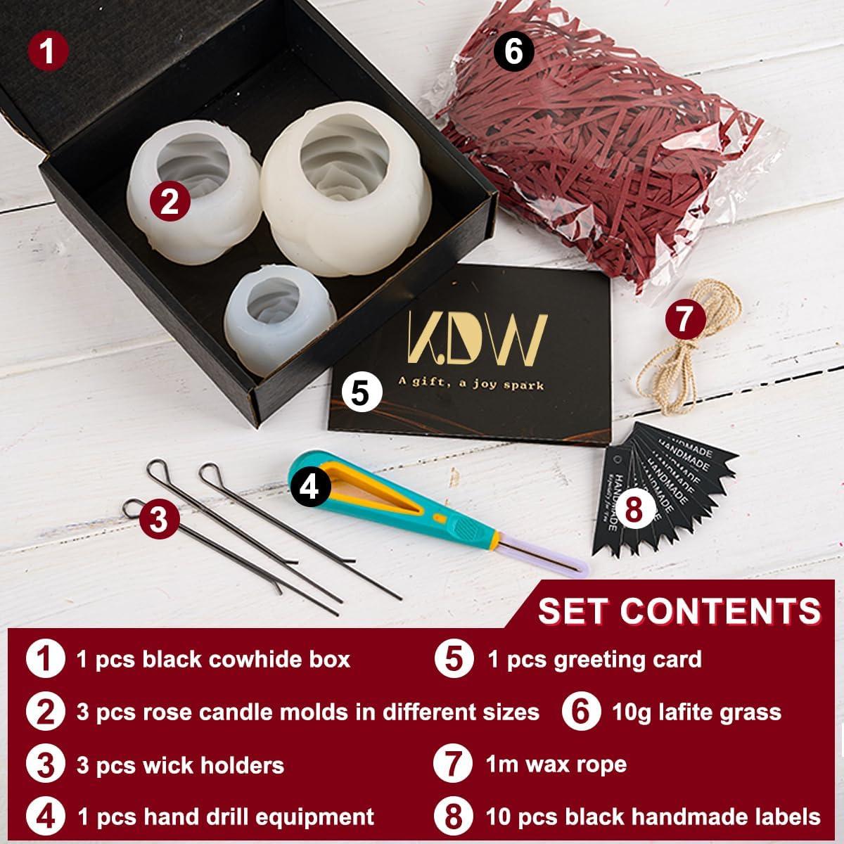 Kit de Fabricación de Velas Rosa 3D KDW - 16 Piezas DIY