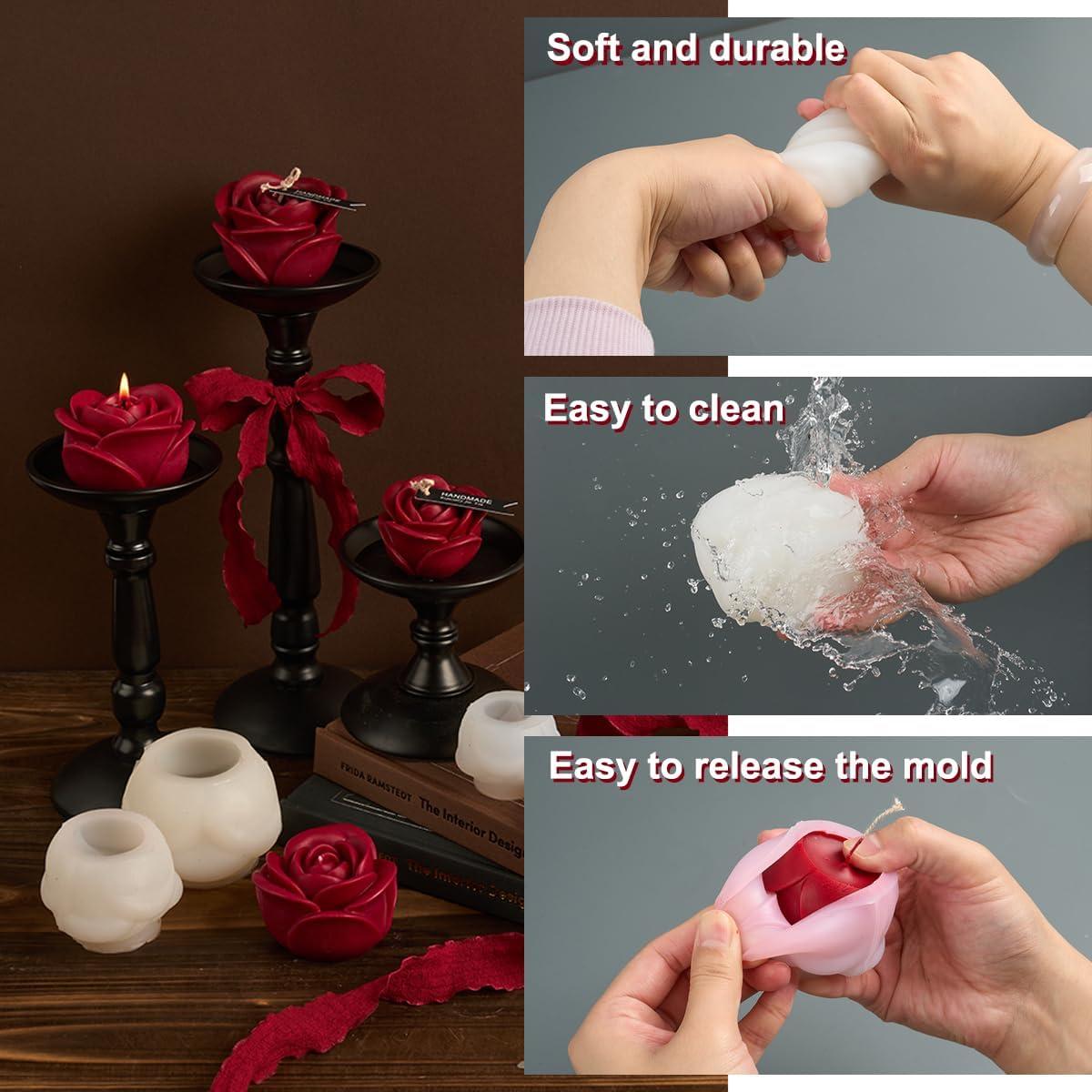 Kit de Fabricación de Velas Rosa 3D KDW - 16 Piezas DIY