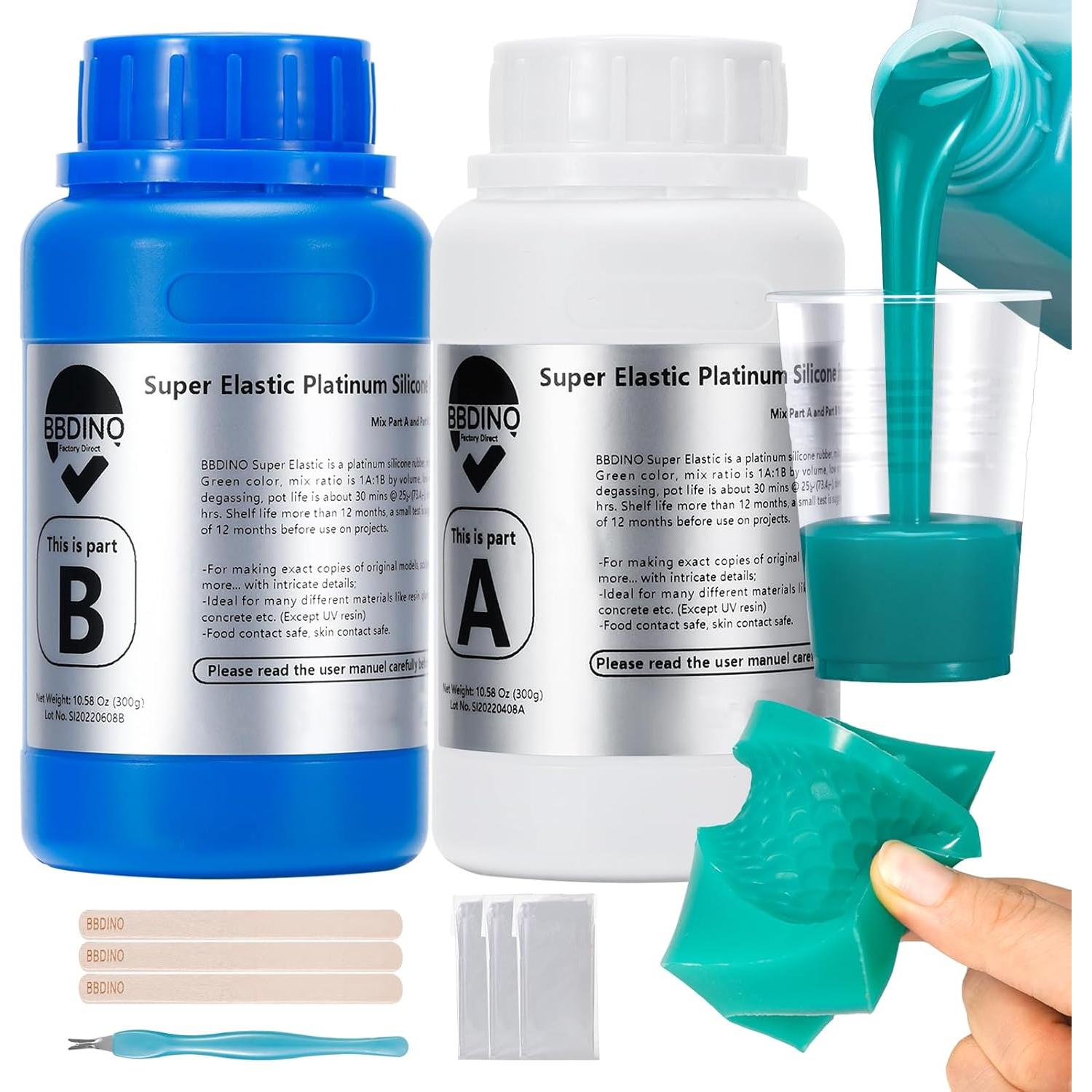 Kit de Moldes de Silicona BBDINO 600 g Verde Jade 1:1