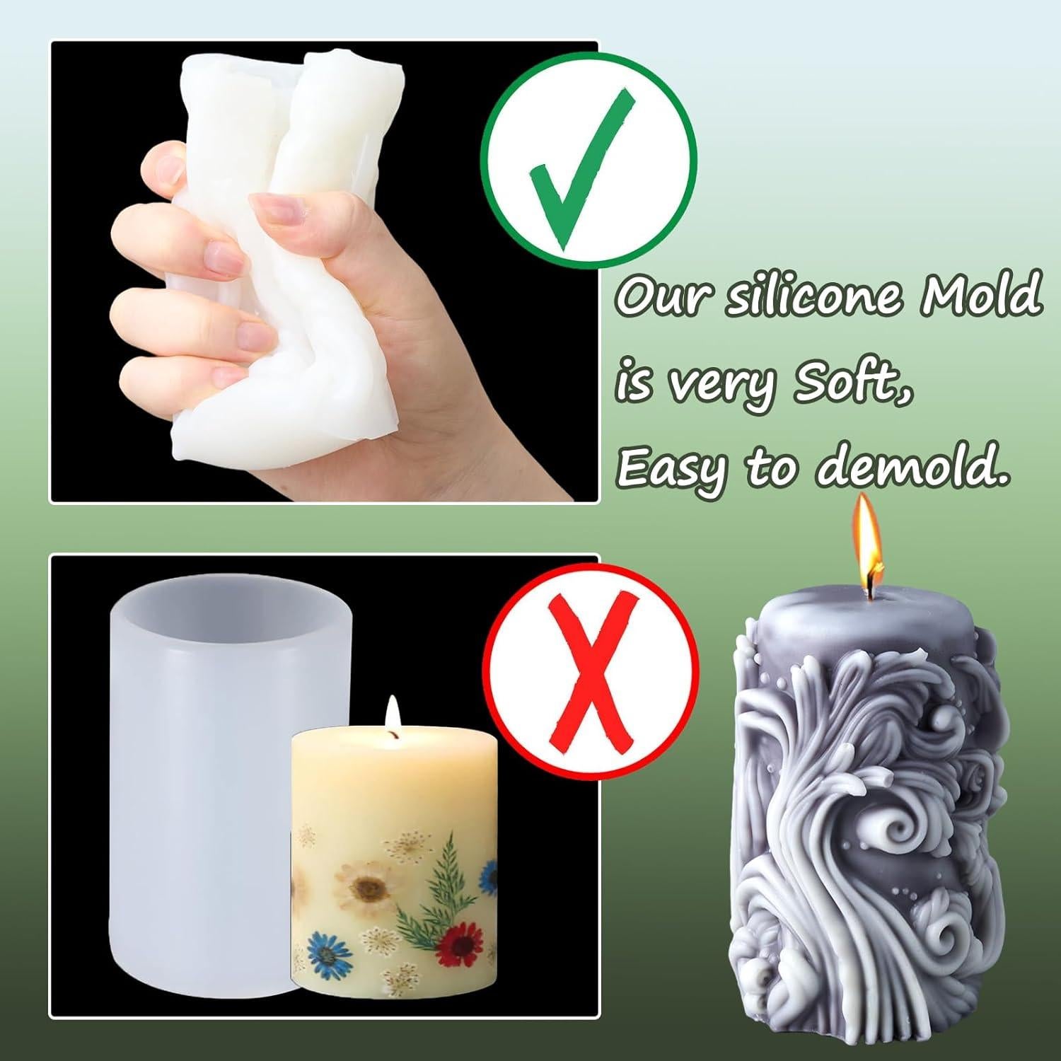 Juego de Moldes de Silicona para Velas Dacies - Cilíndricos DIY