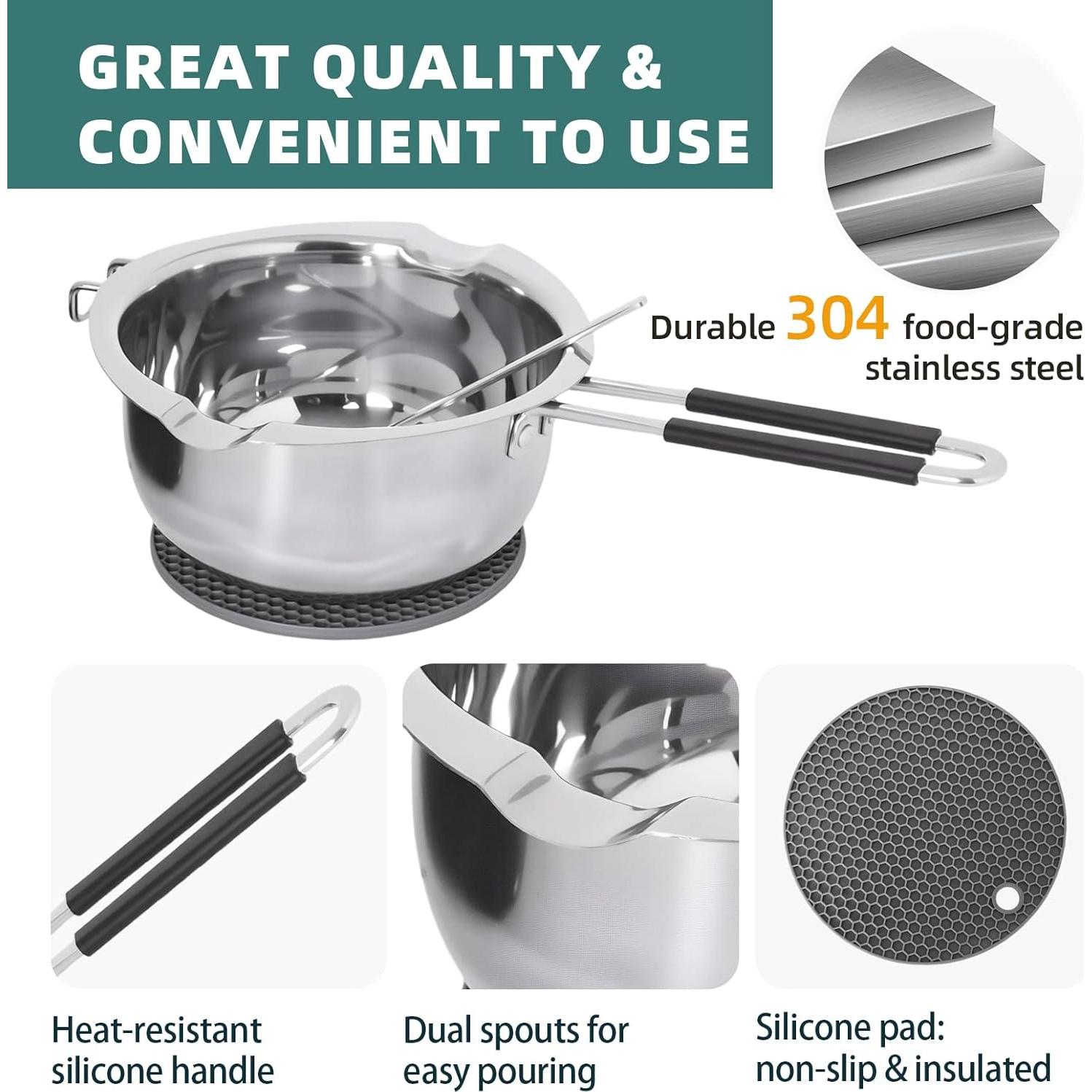 Calentador Doble de Cera Hehinton 1200ml 1000W Kit Velas