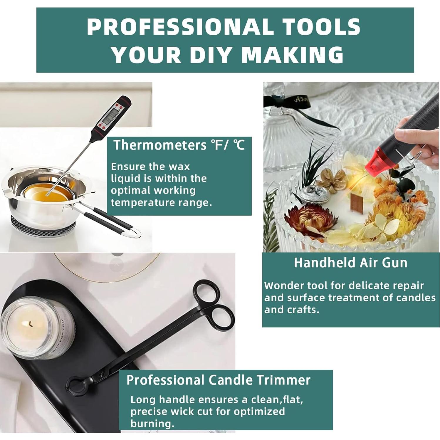 Calentador Doble de Cera Hehinton 1200ml 1000W Kit Velas