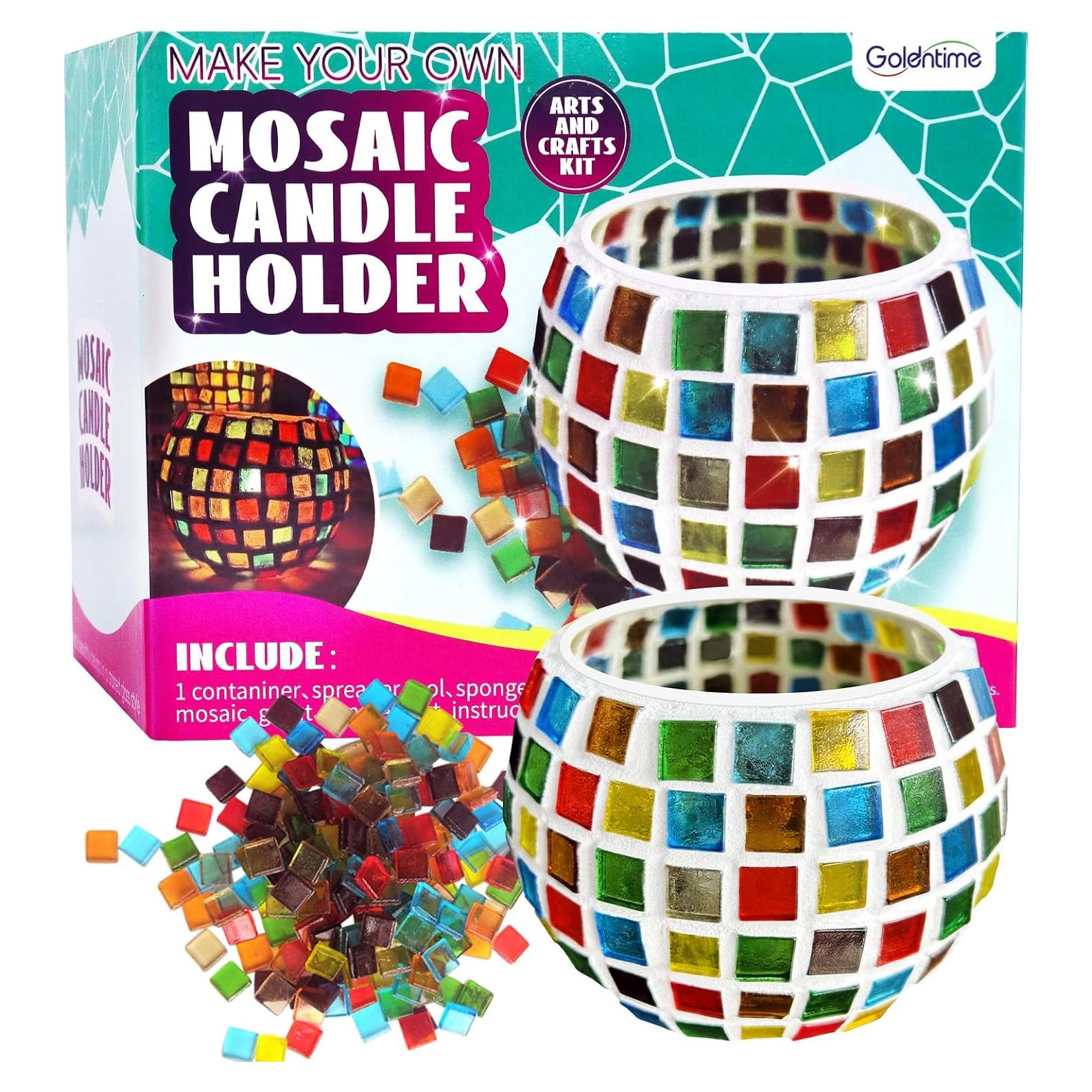 Kit de Portavelas de Mosaico Goldentime - Manualidades DIY