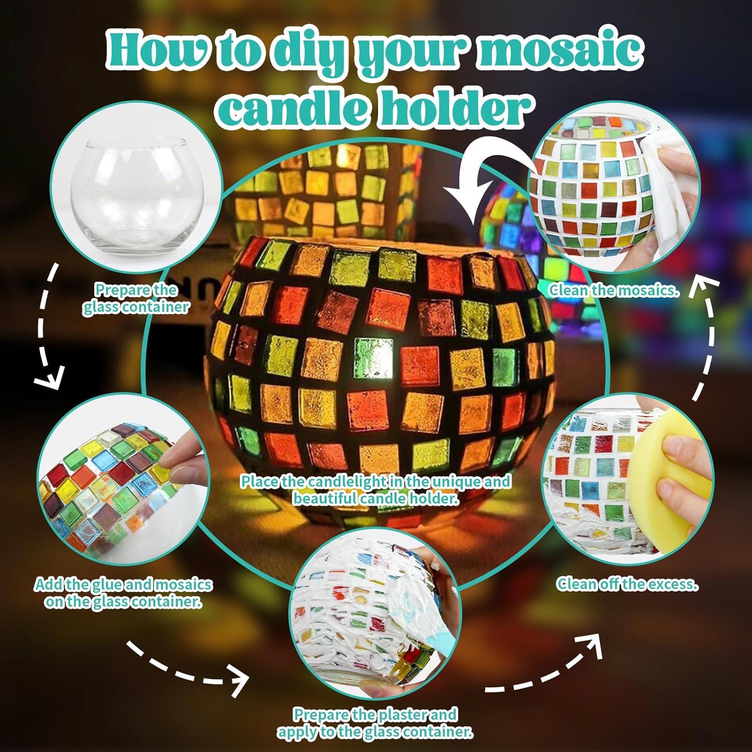 Kit de Portavelas de Mosaico Goldentime - Manualidades DIY