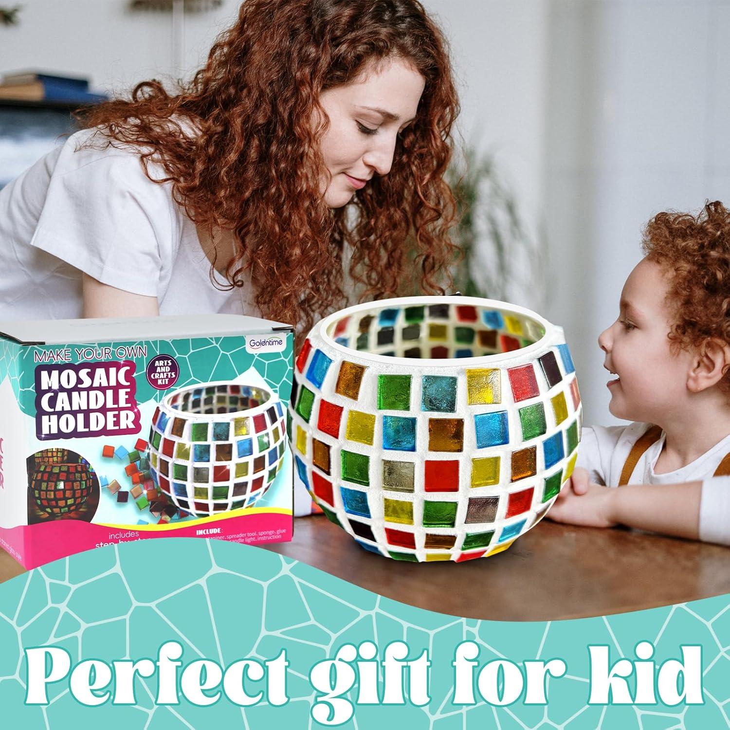 Kit de Portavelas de Mosaico Goldentime - Manualidades DIY