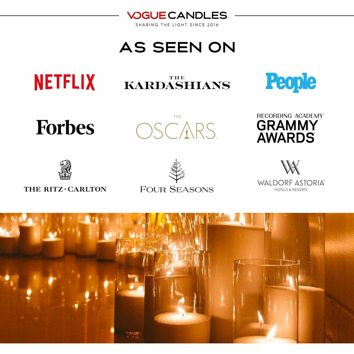 Vela Vogue 1LB Blanca con 15 Mechas Recargables Veganas