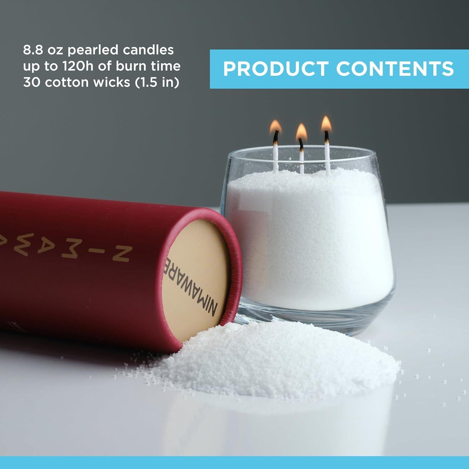 Kit de Velas de Arena Perlada Nimaware - 30 Mechas, 249.5 g