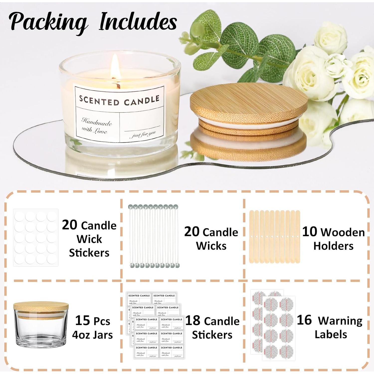 Frascos de vidrio para velas SUPMIND 4oz - Paquete de 15