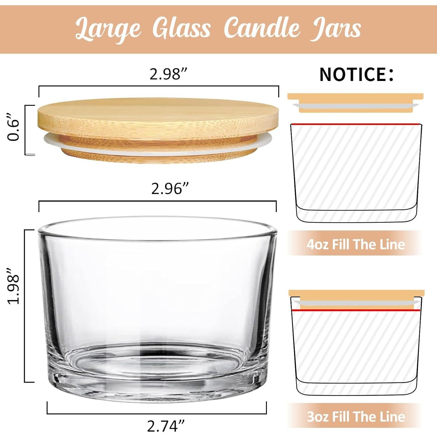 Frascos de vidrio para velas SUPMIND 4oz - Paquete de 15